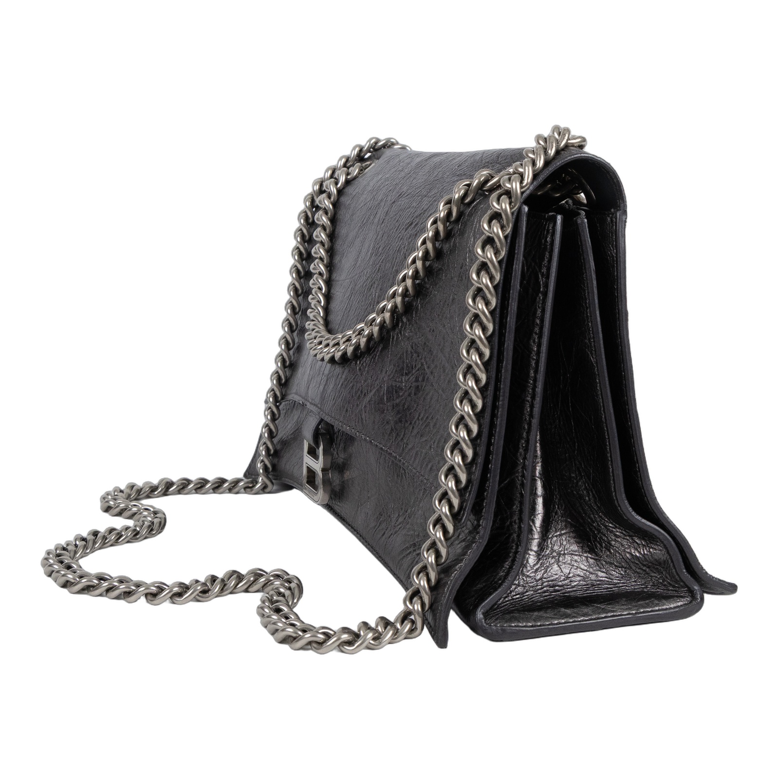 巴黎世家 BALENCIAGA Crush M 肩背包 手提包 斜背包 7163932AATG 灰CRUSH MEDIUM鏈帶包 無附屬品