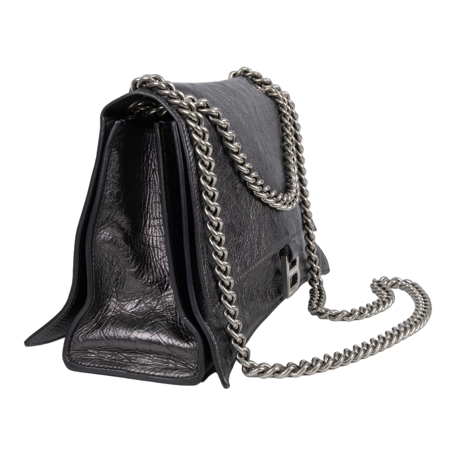 巴黎世家 BALENCIAGA Crush M 肩背包 手提包 斜背包 7163932AATG 灰CRUSH MEDIUM鏈帶包 無附屬品