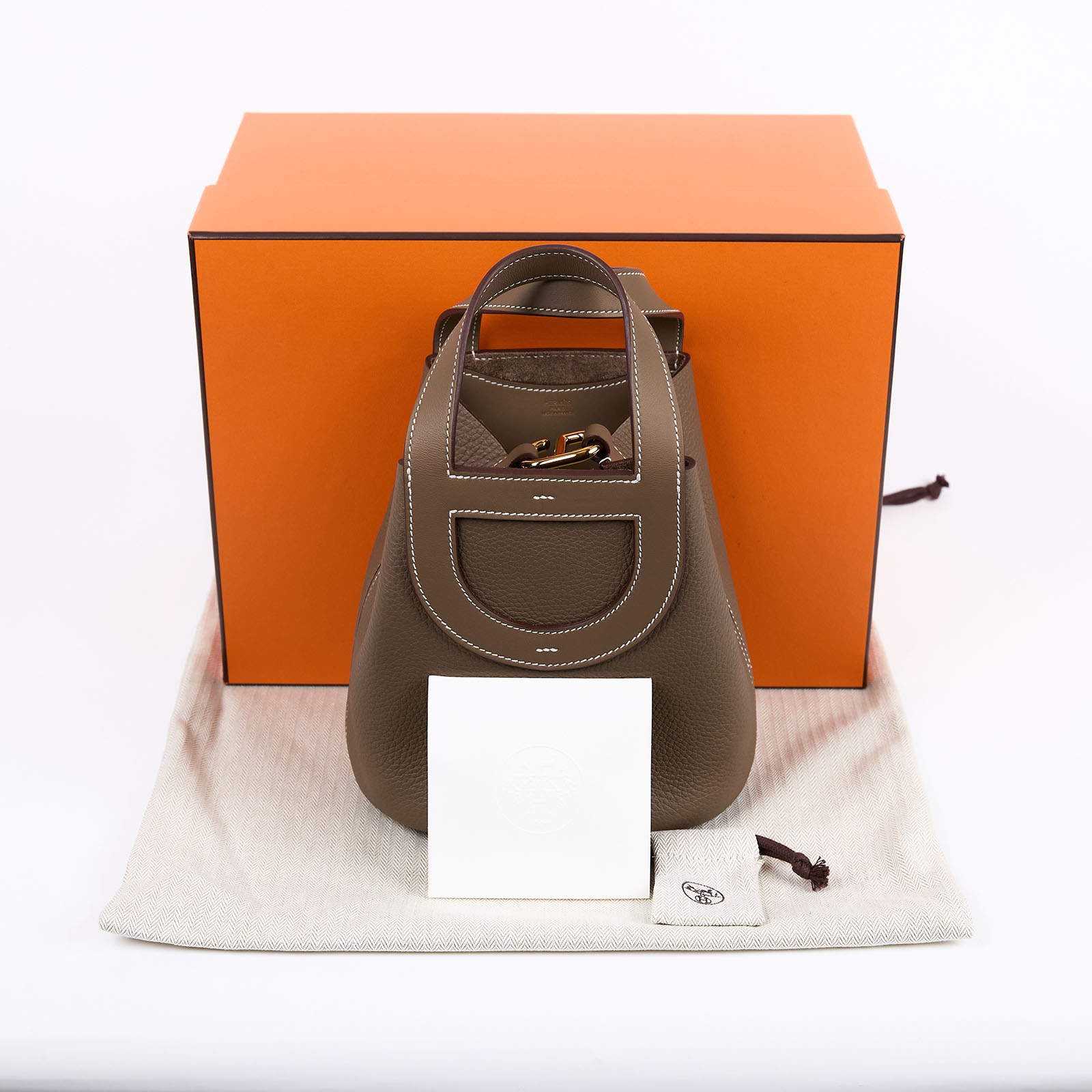 愛馬仕 Hermes In The Loop 18  豬鼻 菜籃子包 ITL18  K刻 大象灰IN THE LOOP18 原廠盒子/防塵袋2