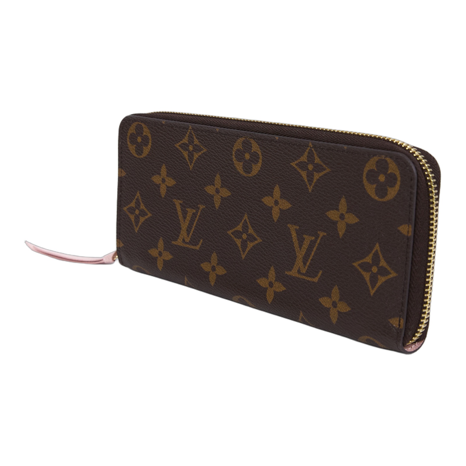 路易威登 LOUIS VUITTON Clémence 錢包 拉鍊 長夾 經典帆布 芭蕾粉色 M61298 晶片款 原花ZIPPY拉鏈長夾 原廠盒子/ 防塵袋