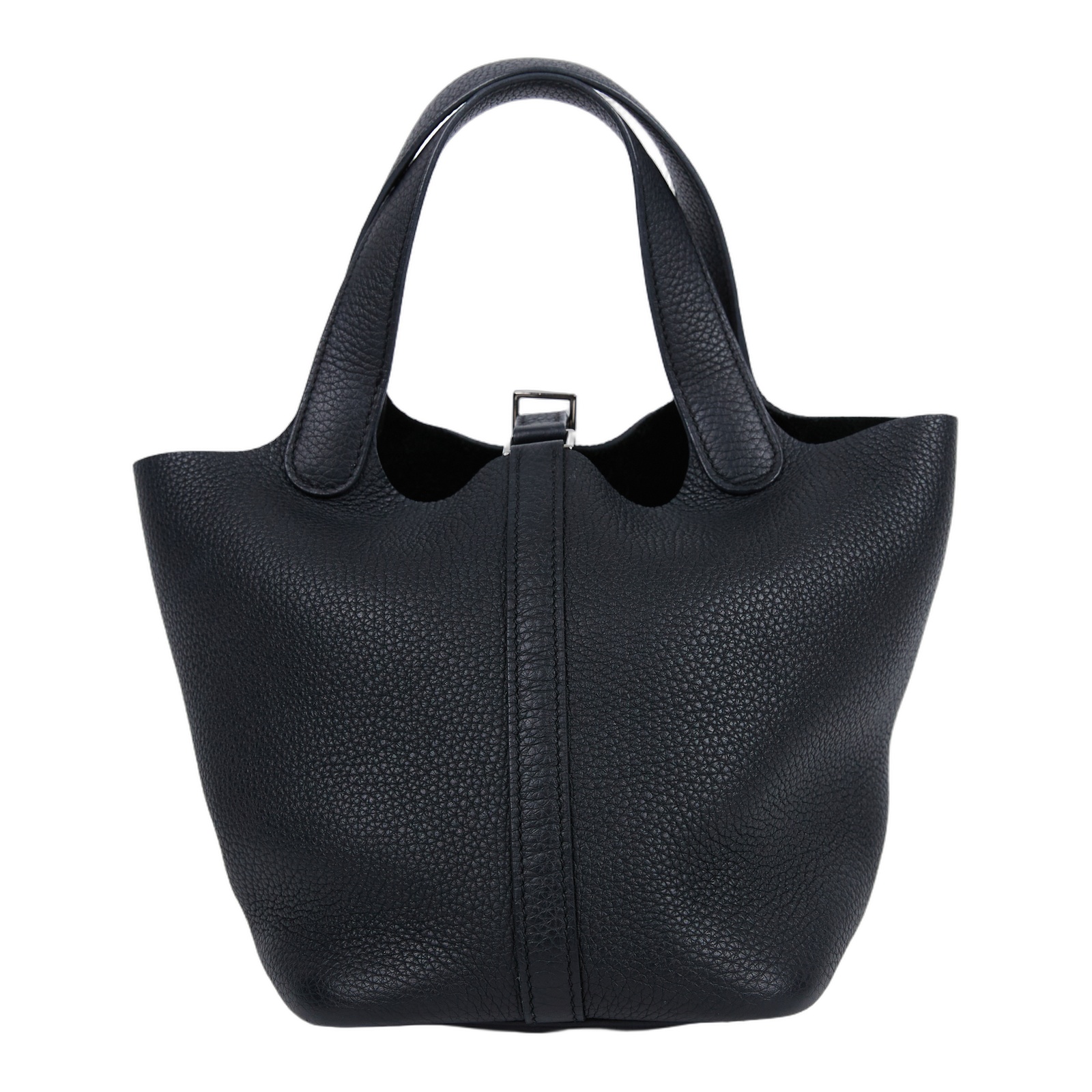 愛馬仕 Hermes Picotin Lock 18 菜籃子包 銀色五金 黑色 H056289CK89 /U MZ 006 MM  原廠盒子/防塵袋2/鎖組/購買證明影本