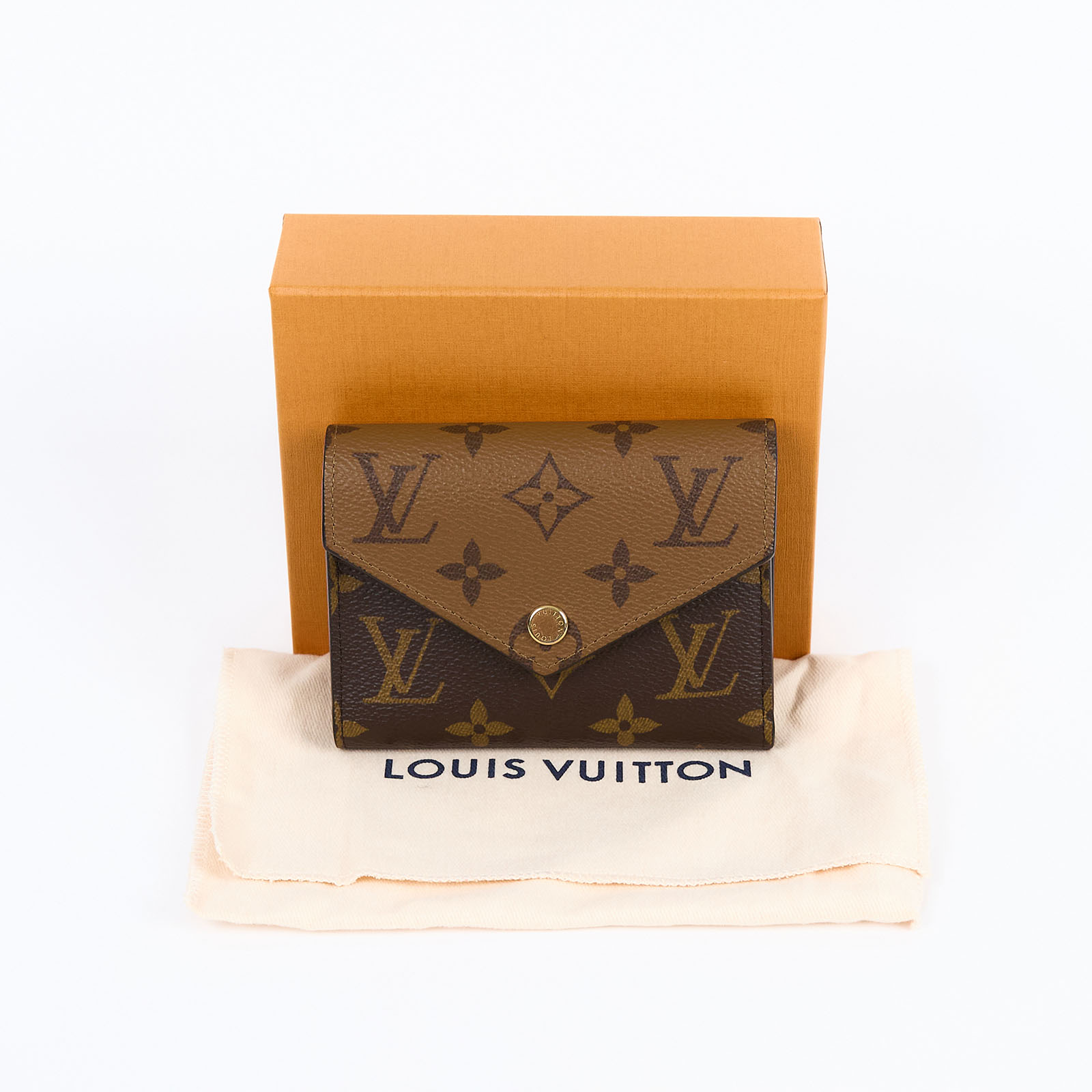 路易威登 LOUIS VUITTON Victorine 錢包 Reverse塗層帆布 M81557 晶片款 VICTORINE雙色短夾 原廠盒子/防塵袋