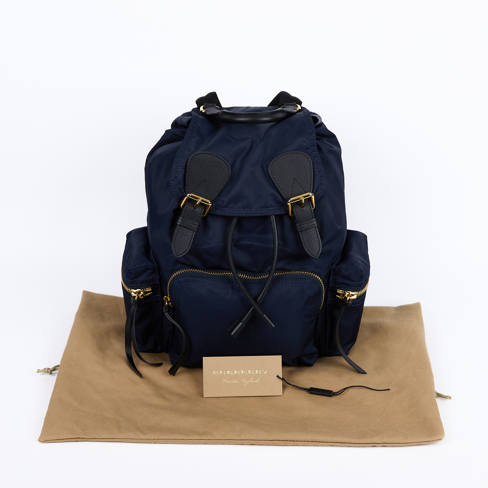 博柏利 BURBERRY The Rucksack 尼龍 後背包 40166241 藍尼龍後背包 防塵袋