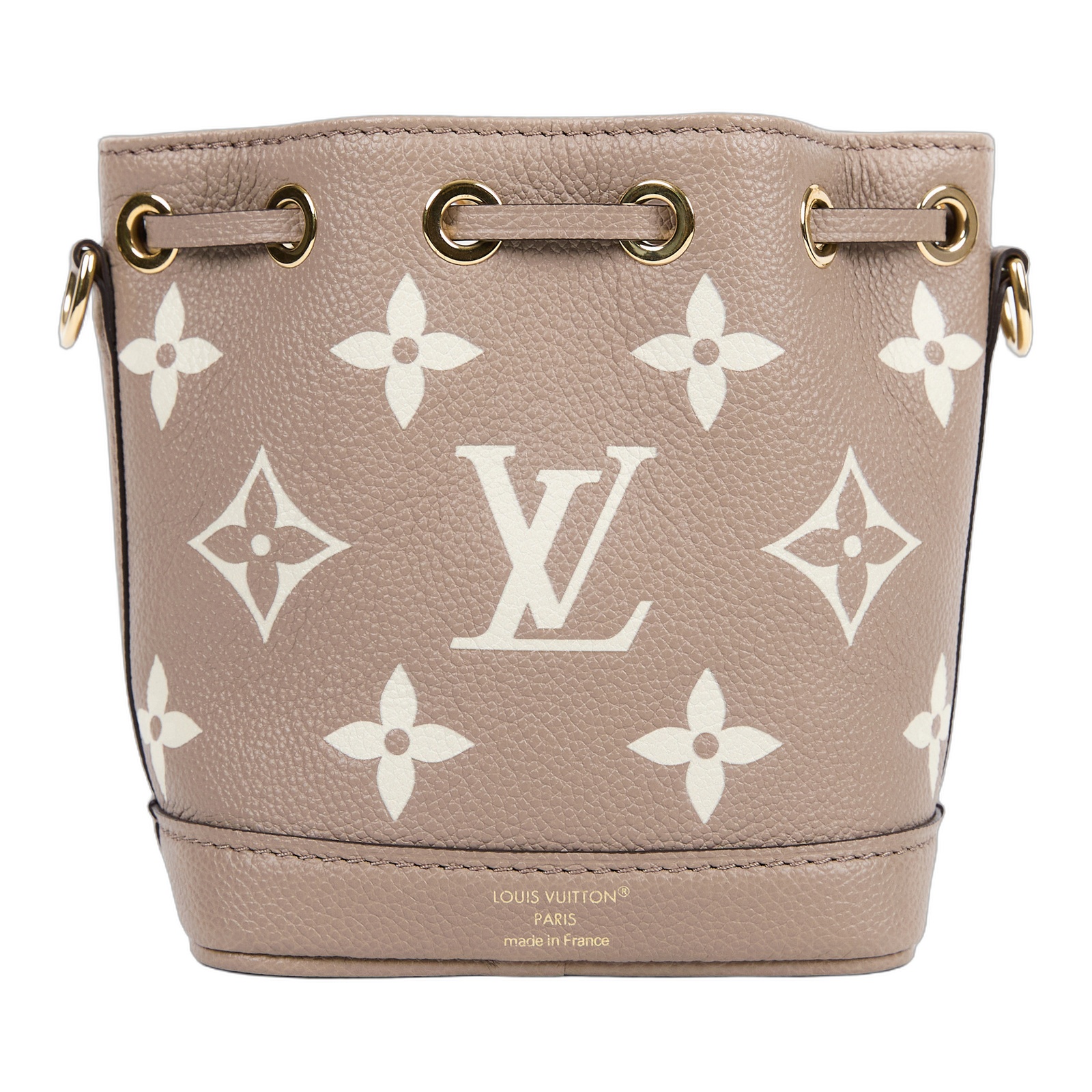 路易威登 LOUIS VUITTON Nano Noé 束口水桶包 Tourterelle 灰色 Cream色 M46291 晶片款  原廠盒子/防塵袋/背帶2/購買證明