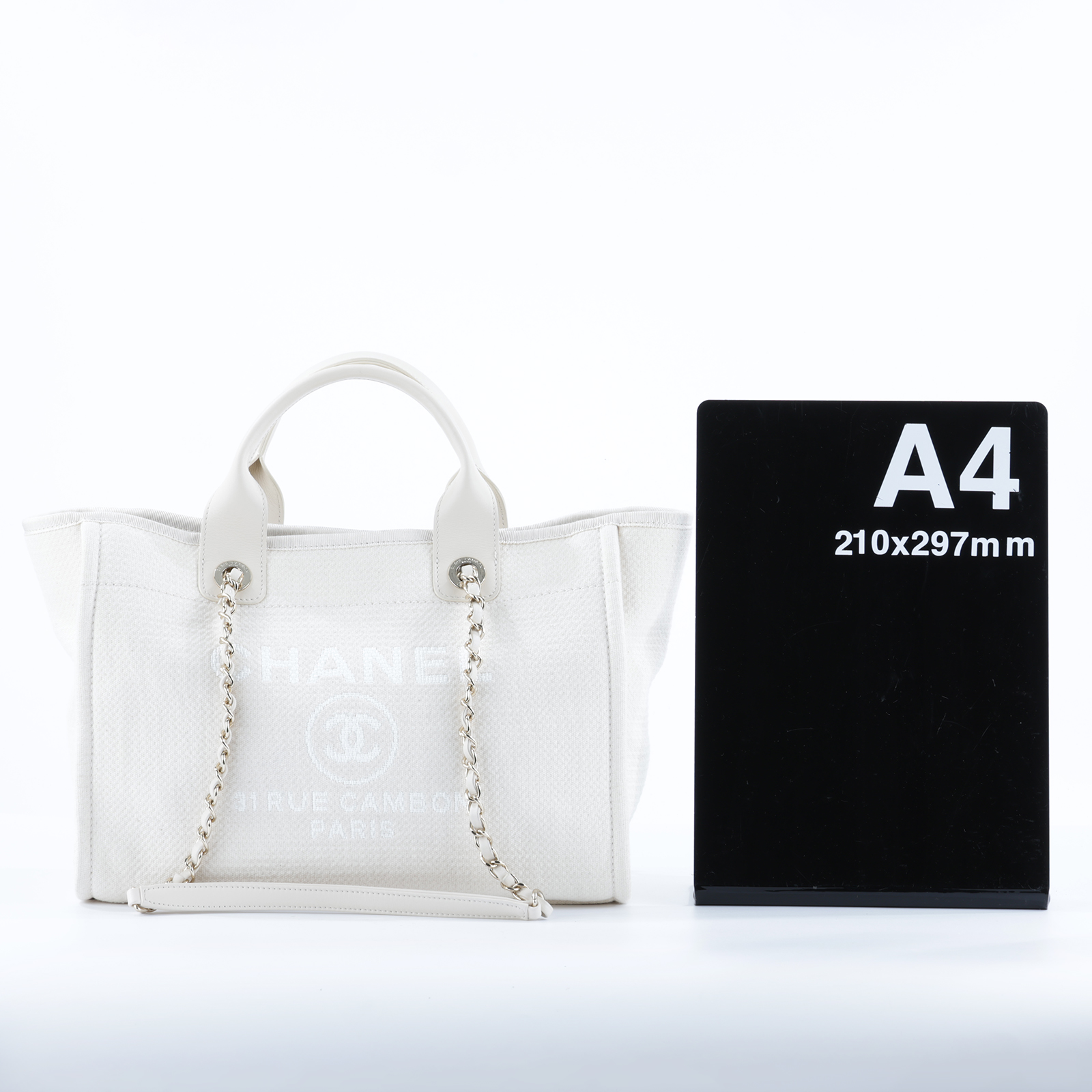 香奈兒 CHANEL 海灘包 小型 AS3257 晶片款 米白沙灘包DEAUVILLE 內袋
