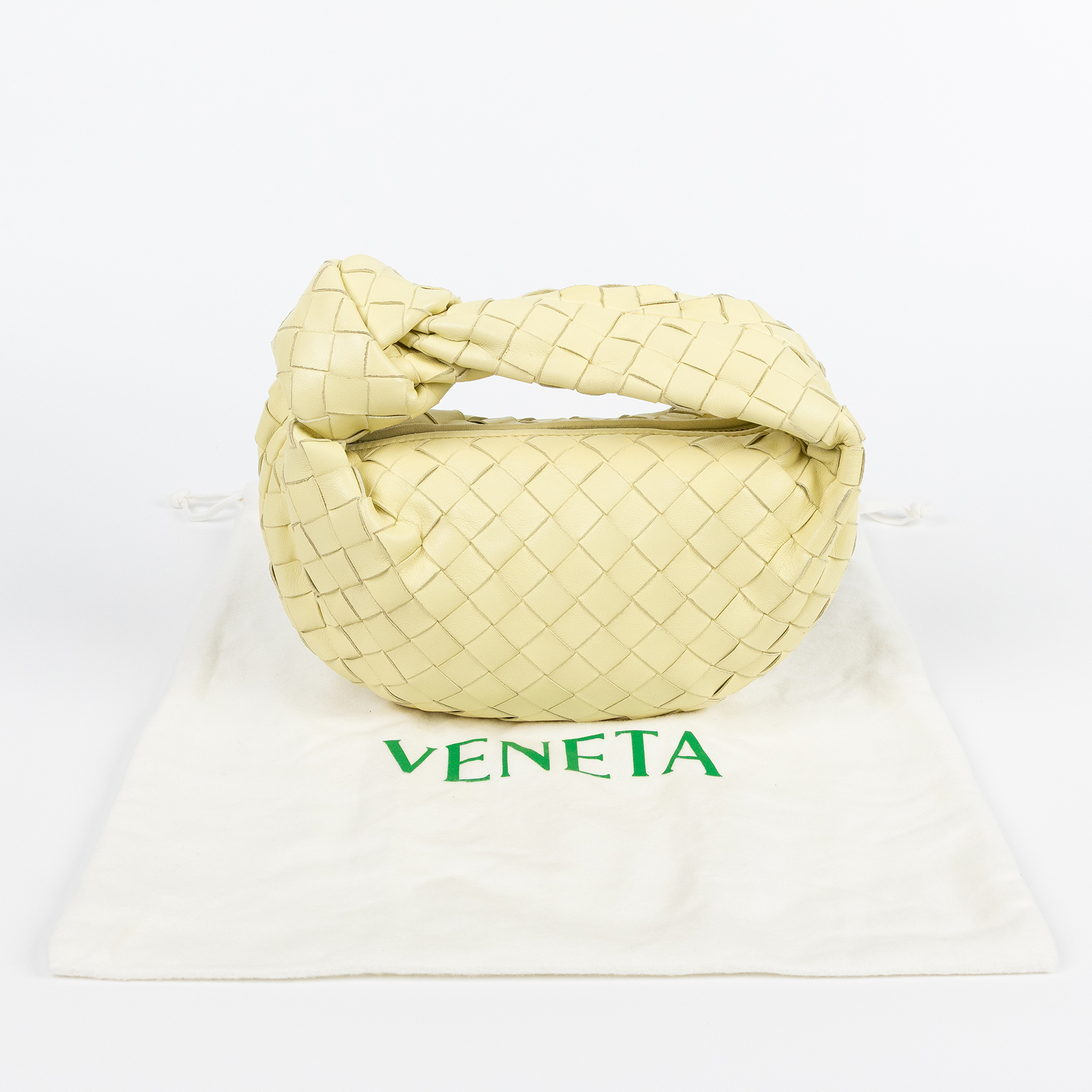 寶緹嘉 BOTTEGA VENETA Mini Jodie 手提包 651876VCPP5 黃編織MINI　JODIE 防塵袋