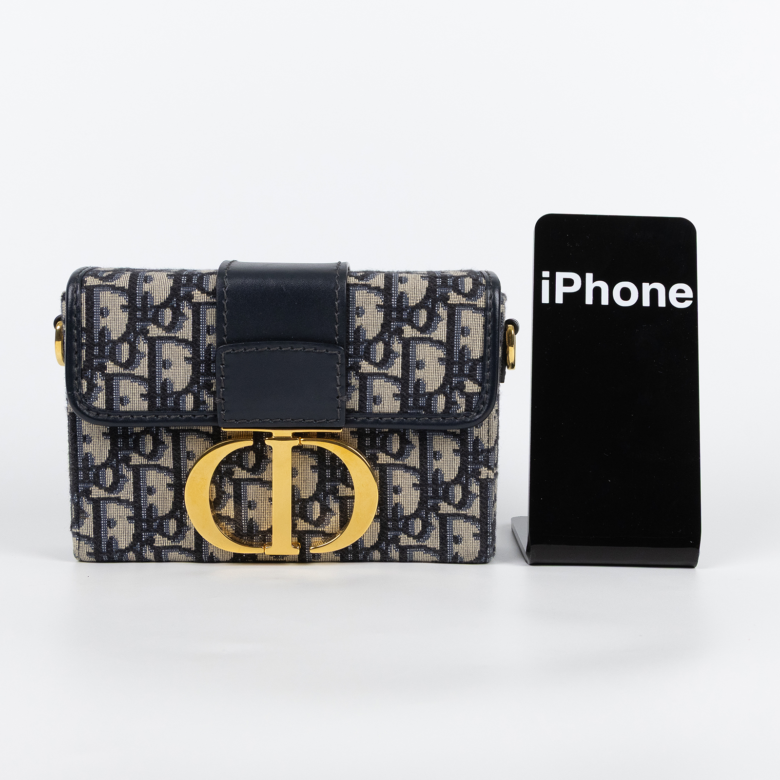迪奧 CHRISTIAN DIOR 30 Montaigne 肩背手提包 M9204UTZQ 藍緹花 30MONTAIGNE BOX 斜背包 防塵袋/背帶