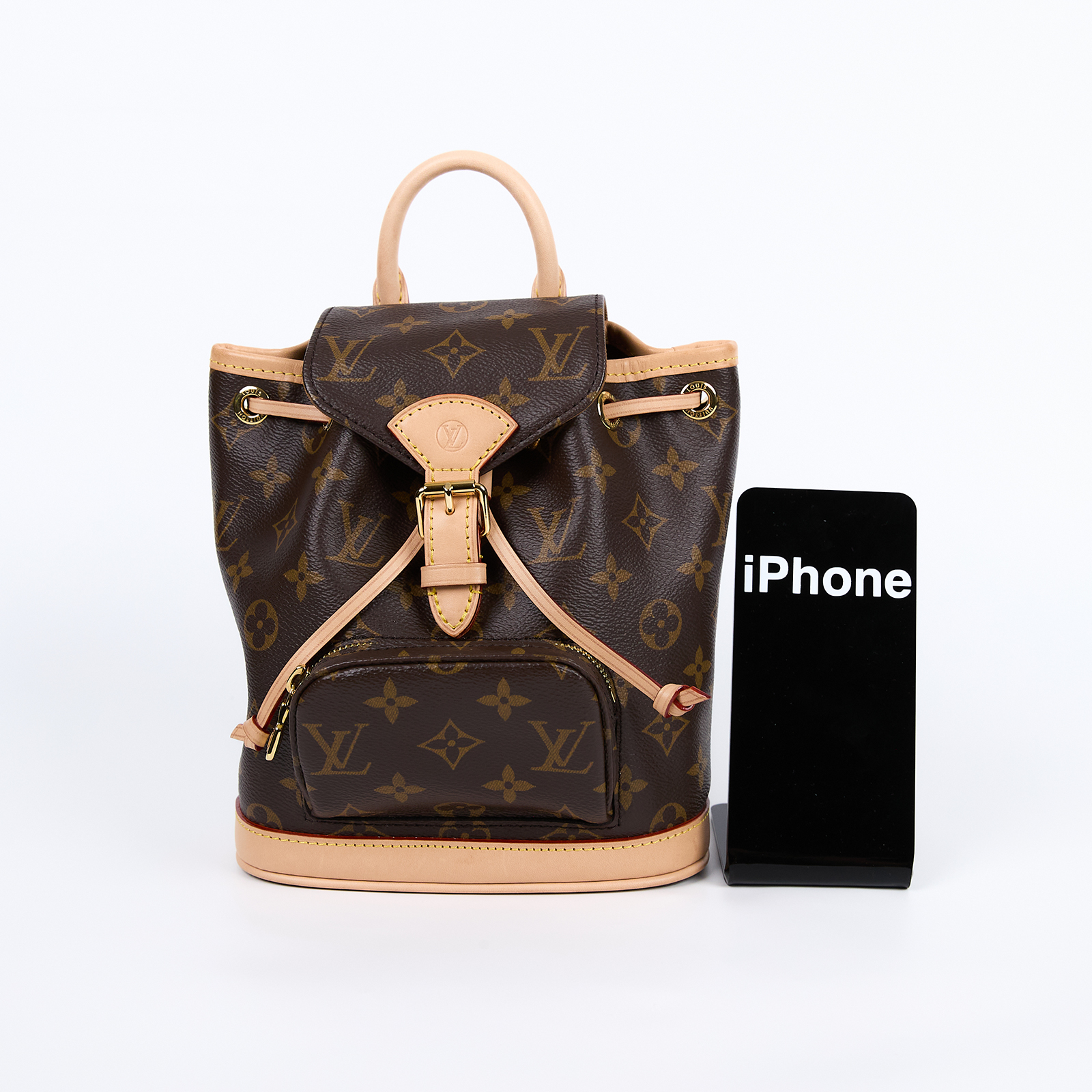 路易威登 LOUIS VUITTON Montsouris Mini 後背包 經典帆布 M11199 晶片款  防塵袋/背帶