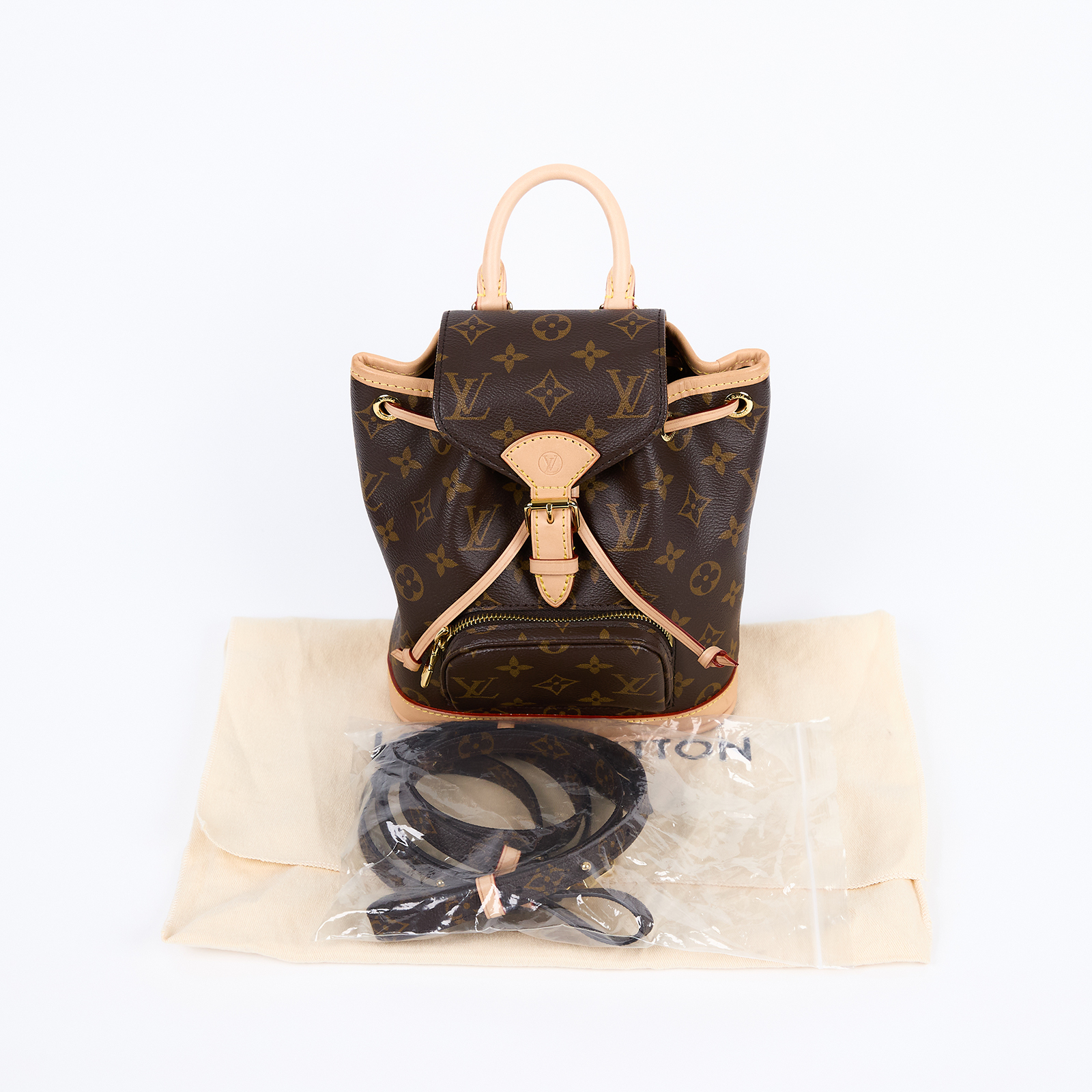路易威登 LOUIS VUITTON Montsouris Mini 後背包 經典帆布 M11199 晶片款  防塵袋/背帶