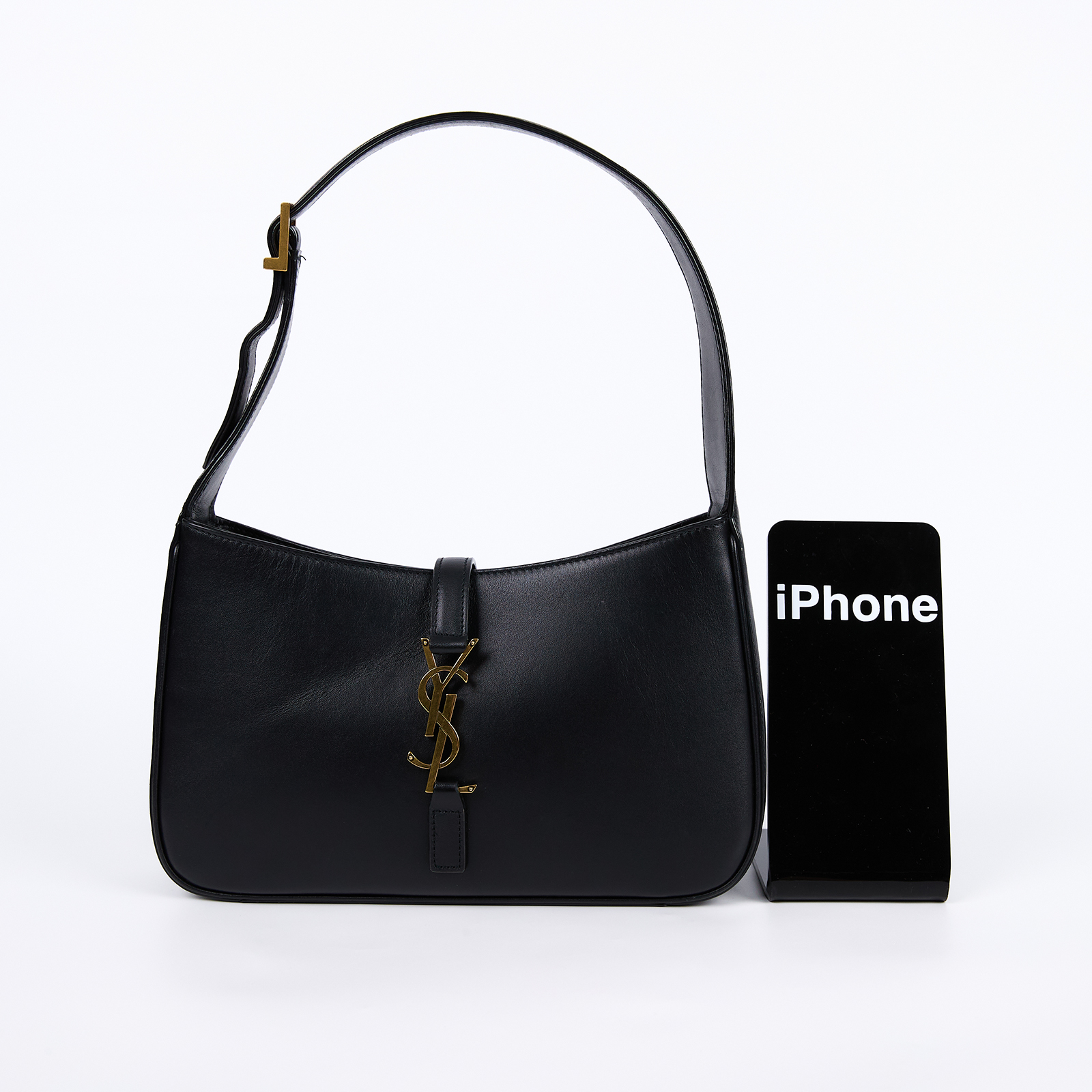 聖羅蘭 YSL SAINT LAURENT LE 5 À 7 滑面皮革 HOBO 手袋 手提包 6572282R20W  原廠盒子/防塵袋