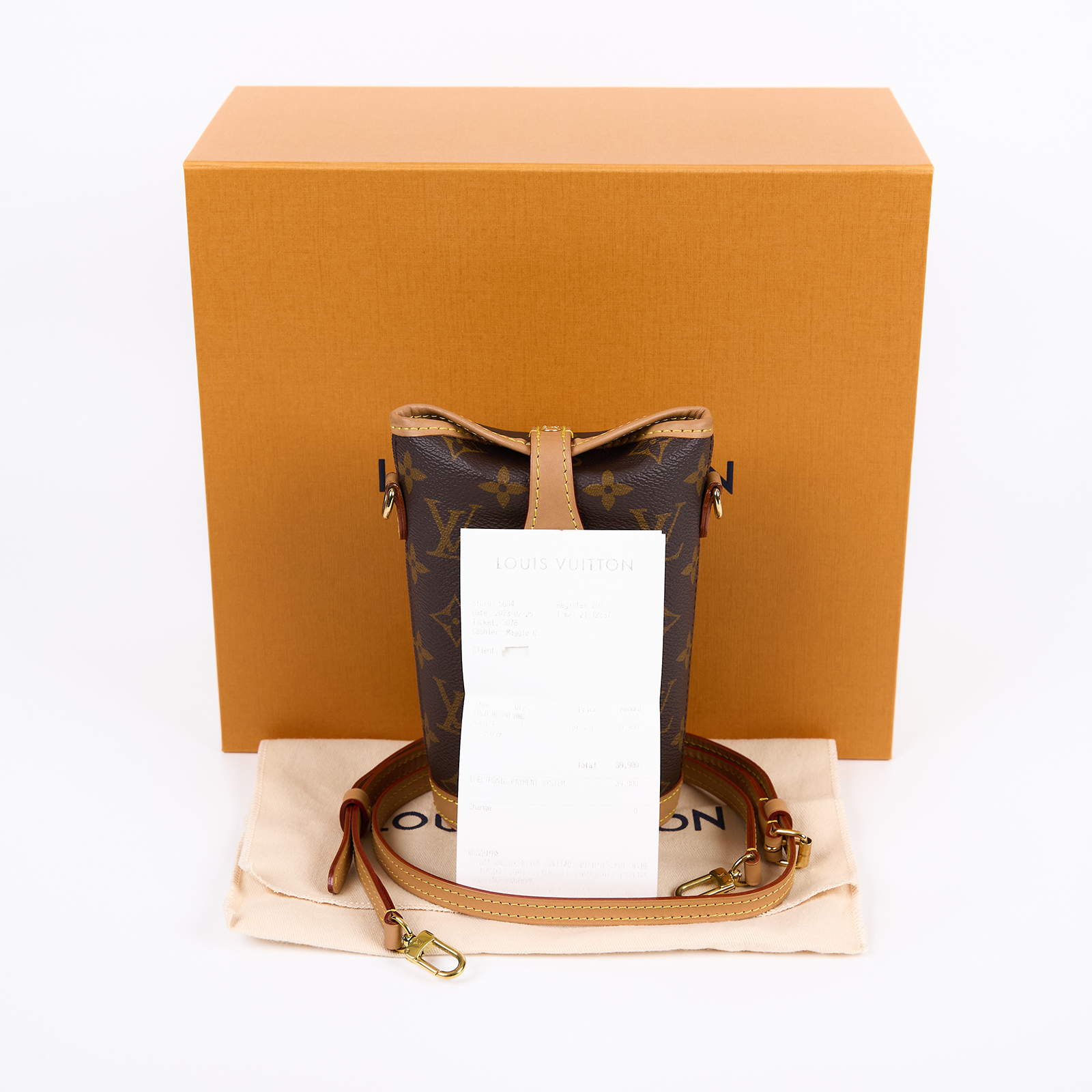 路易威登 LOUIS VUITTON Fold Me Pouch 隨身包 薯條包 M80874 晶片款  原廠盒子/背帶/購買證明/防塵袋
