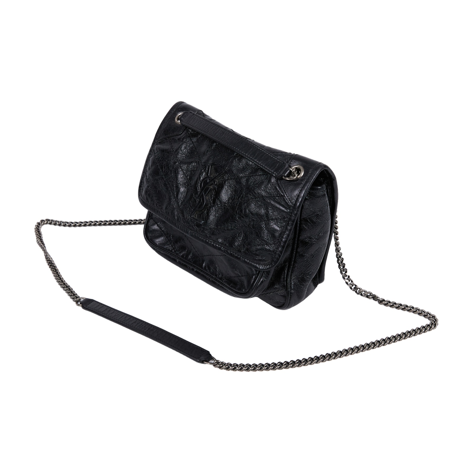 聖羅蘭 YSL SAINT LAURENT Niki 復古小牛皮 Baby 斜背 翻蓋包 5330370EN04 黑NIKI BABY 無附屬品