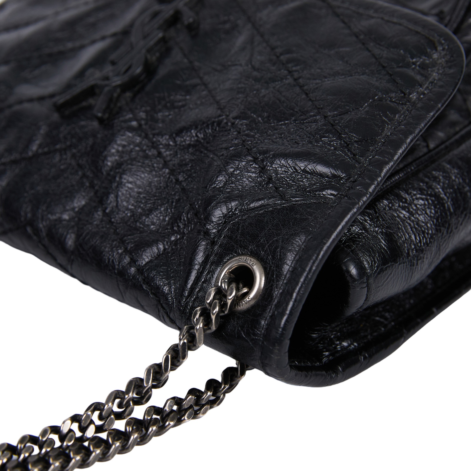 聖羅蘭 YSL SAINT LAURENT Niki 復古小牛皮 Baby 斜背 翻蓋包 5330370EN04 黑NIKI BABY 無附屬品