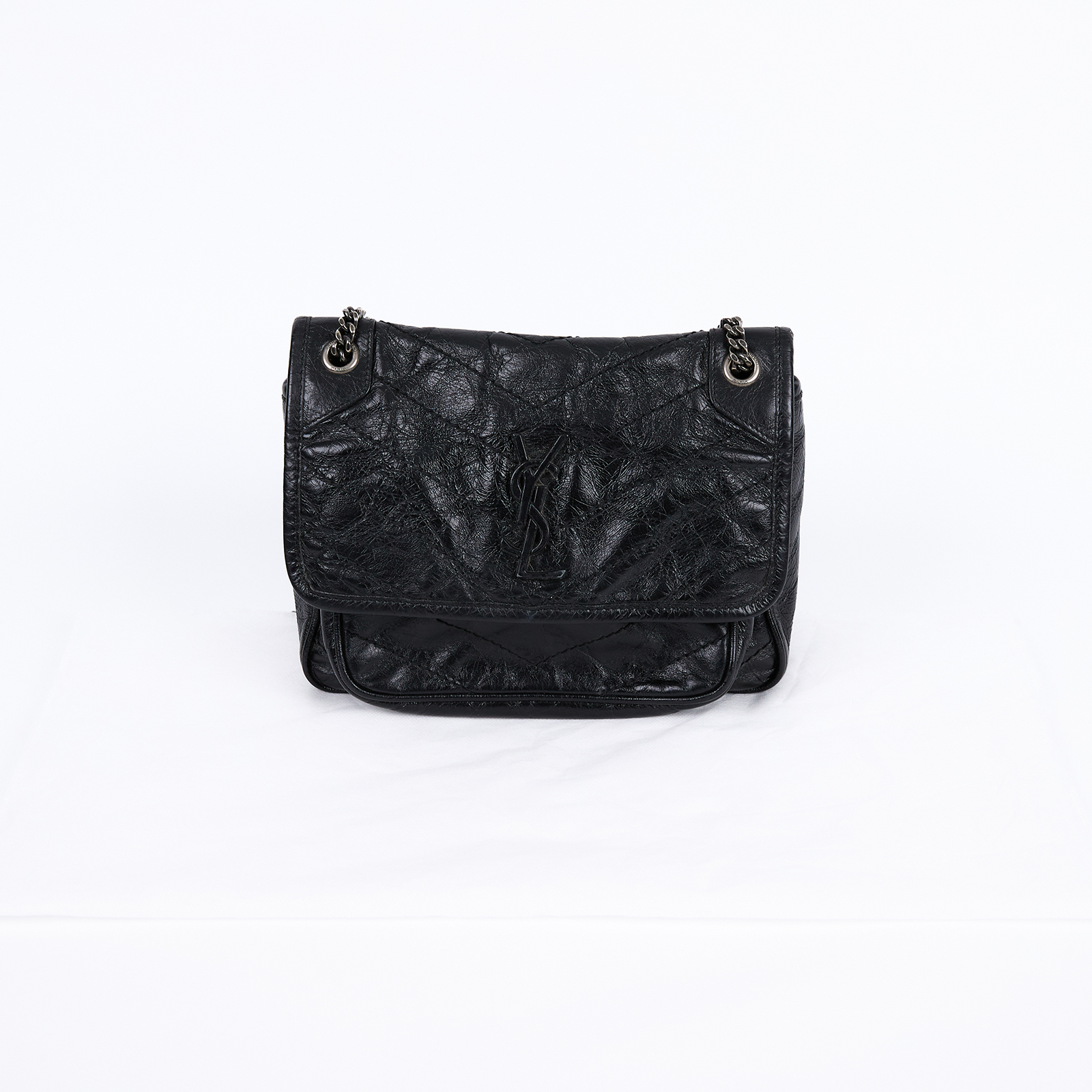 聖羅蘭 YSL SAINT LAURENT Niki 復古小牛皮 Baby 斜背 翻蓋包 5330370EN04 黑NIKI BABY 無附屬品