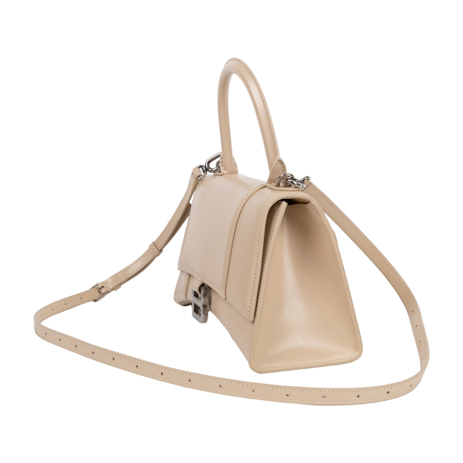 巴黎世家 BALENCIAGA Hourglass 手提包 小型 5935461QJ4Y 膚色HORGLASS XS 防塵袋/背帶