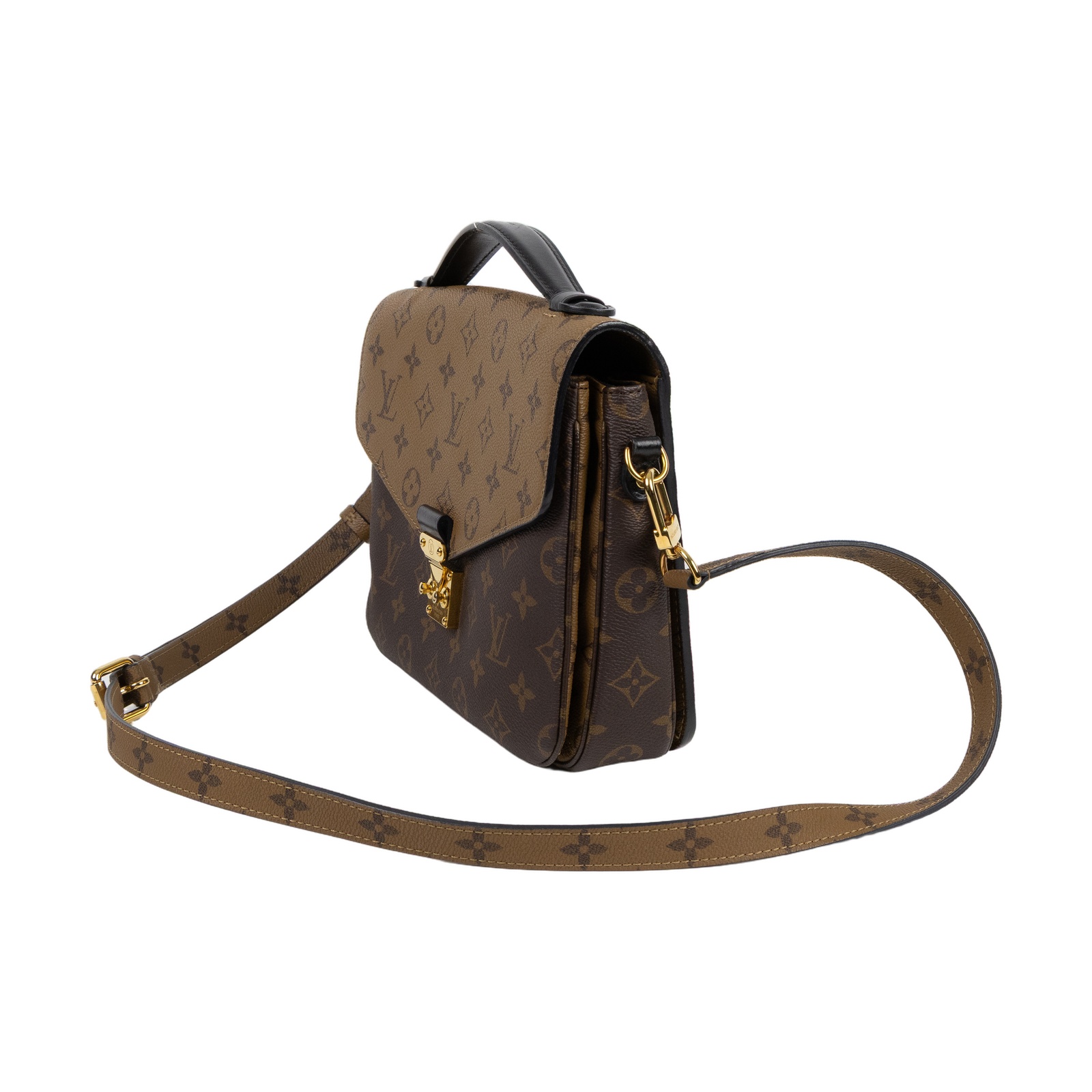 路易威登 LOUIS VUITTON Pochette Métis 拚色設計 釦式 手提 斜背包 M44876 原花雙色原花郵差包 防塵袋/背帶/購買證明