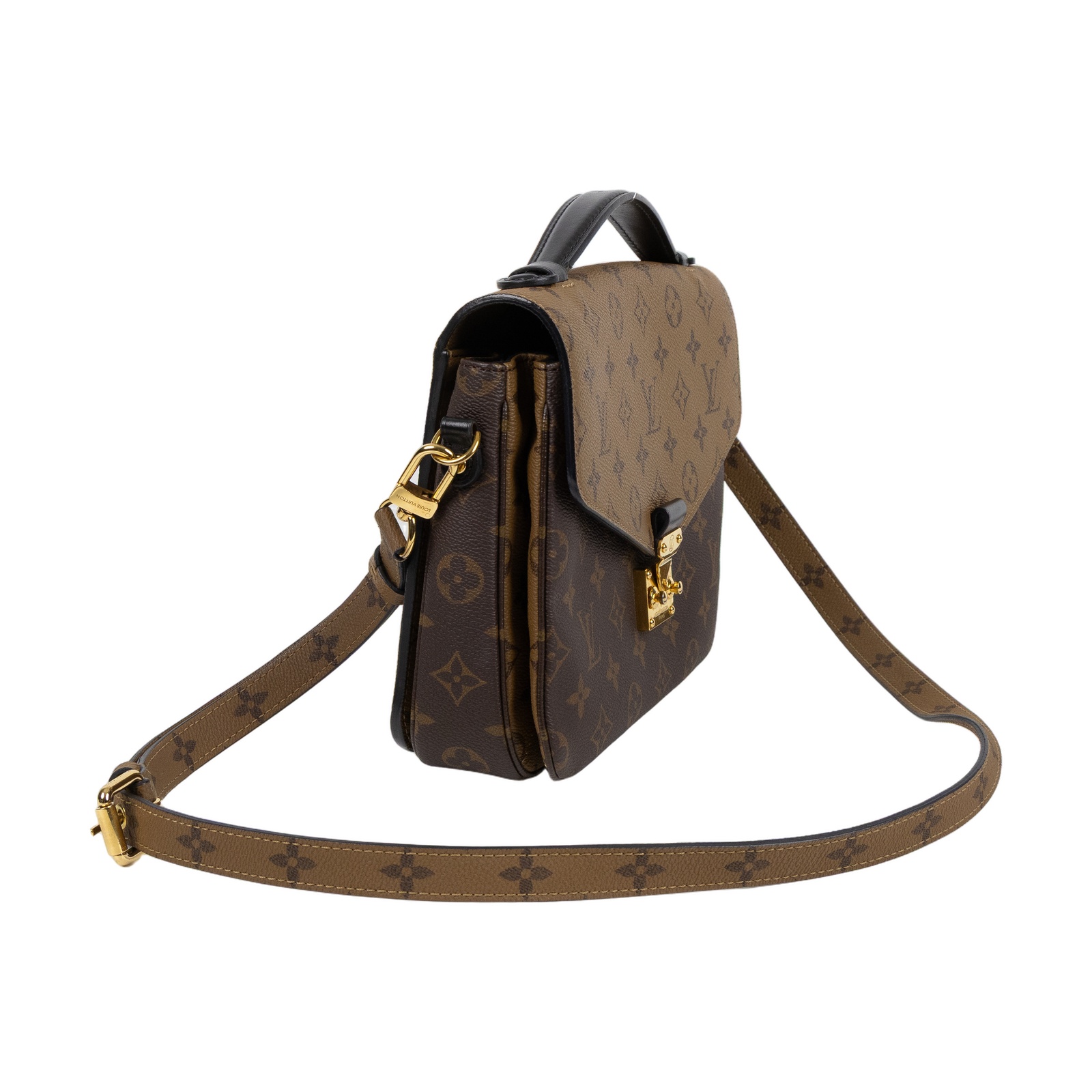 路易威登 LOUIS VUITTON Pochette Métis 拚色設計 釦式 手提 斜背包 M44876 原花雙色原花郵差包 防塵袋/背帶/購買證明