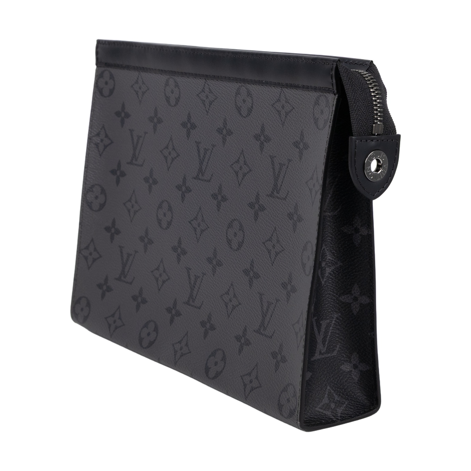路易威登 LOUIS VUITTON Pochette Voyage MM 手拿包 Eclipse M69535 晶片款 黑原花手拿包 防塵袋