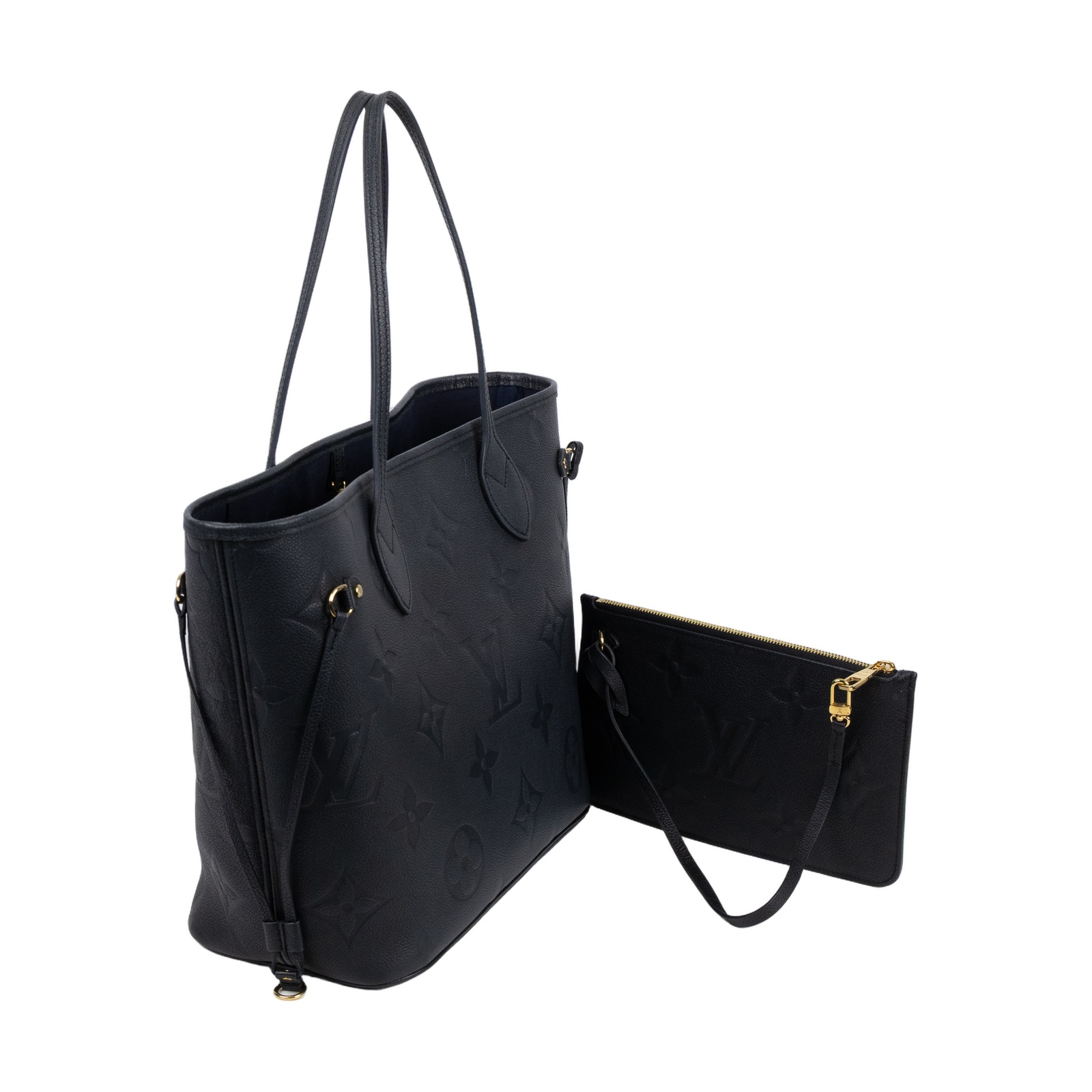 路易威登 LOUIS VUITTON Neverfull MM 手提 托特包 壓花牛皮 黑色 M45685 晶片款  原廠盒子/防塵袋/內袋/購買證明