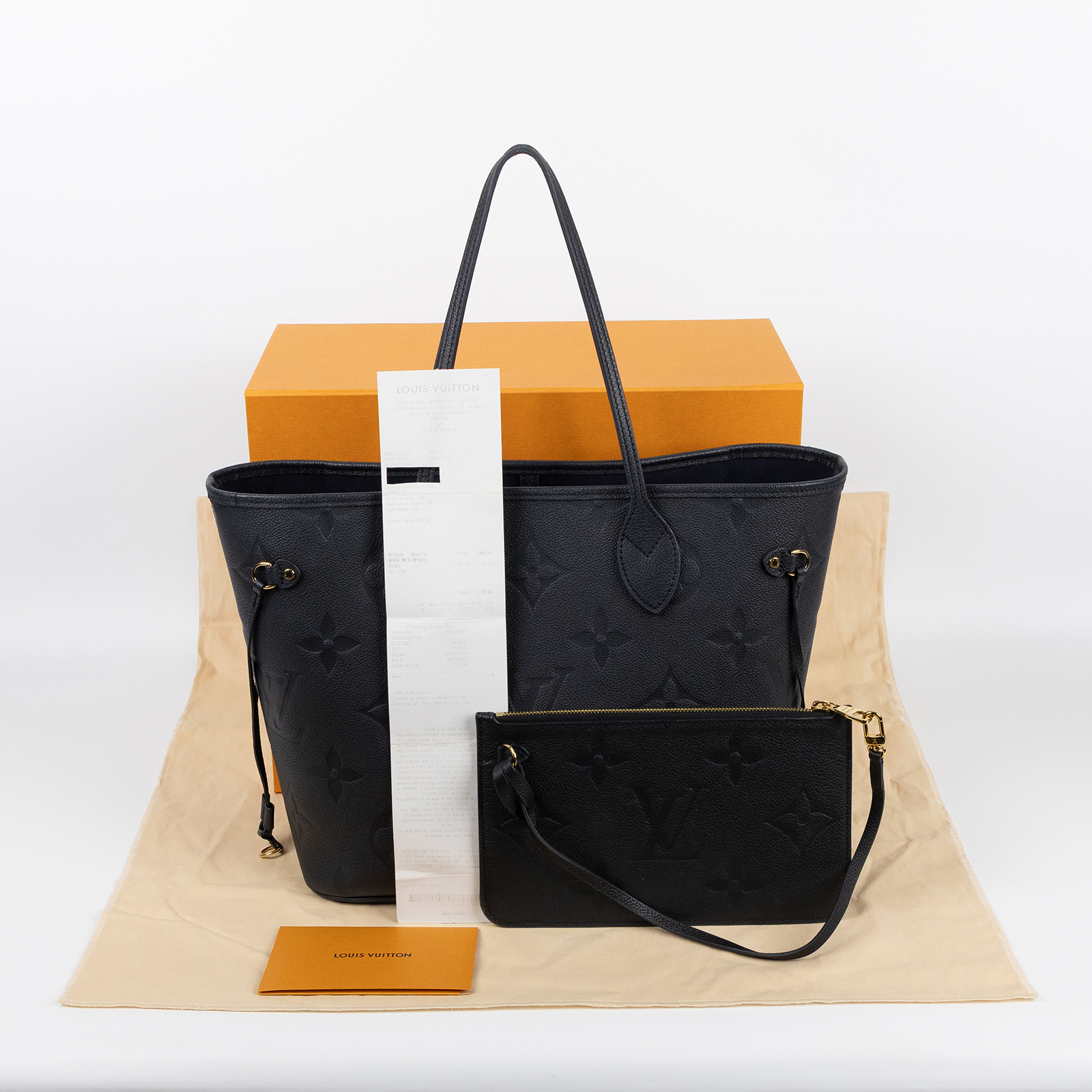 路易威登 LOUIS VUITTON Neverfull MM 手提 托特包 壓花牛皮 黑色 M45685 晶片款  原廠盒子/防塵袋/內袋/購買證明