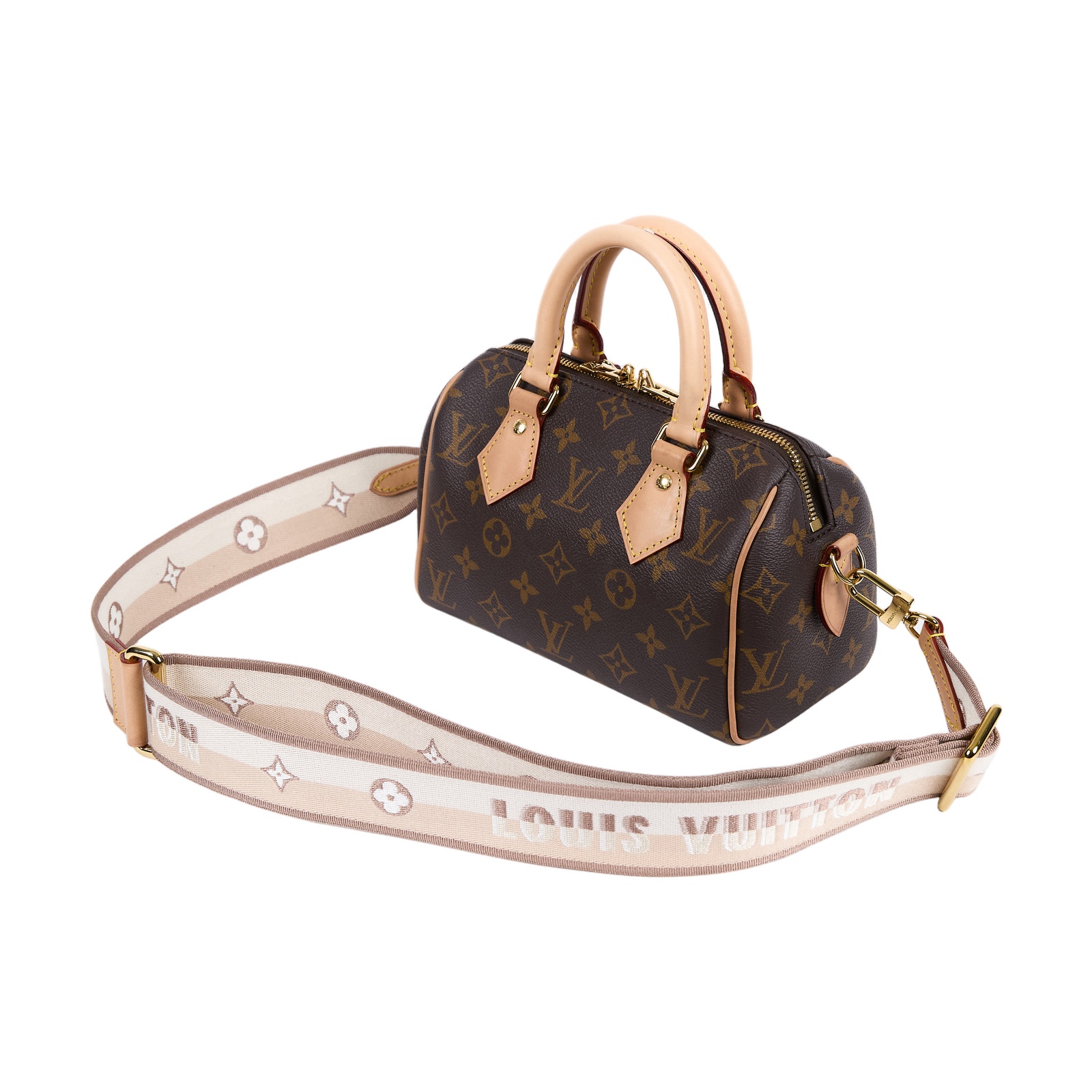 路易威登 LOUIS VUITTON Speedy Bandoulière 20 米色 帆布 手提 斜背 波士頓包 M46222 晶片款  原廠盒子/背帶/防塵袋2/鎖組/購買證明