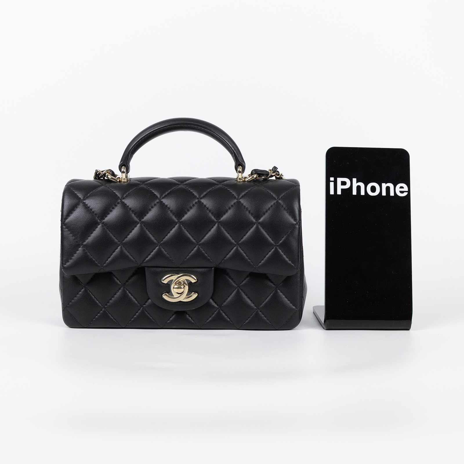 香奈兒 CHANEL Coco 20  Handle 肩背 斜背 迷你 口蓋包 AS2431 晶片款 黑金羊COCO HANDLE 20 原廠盒子/防塵袋
