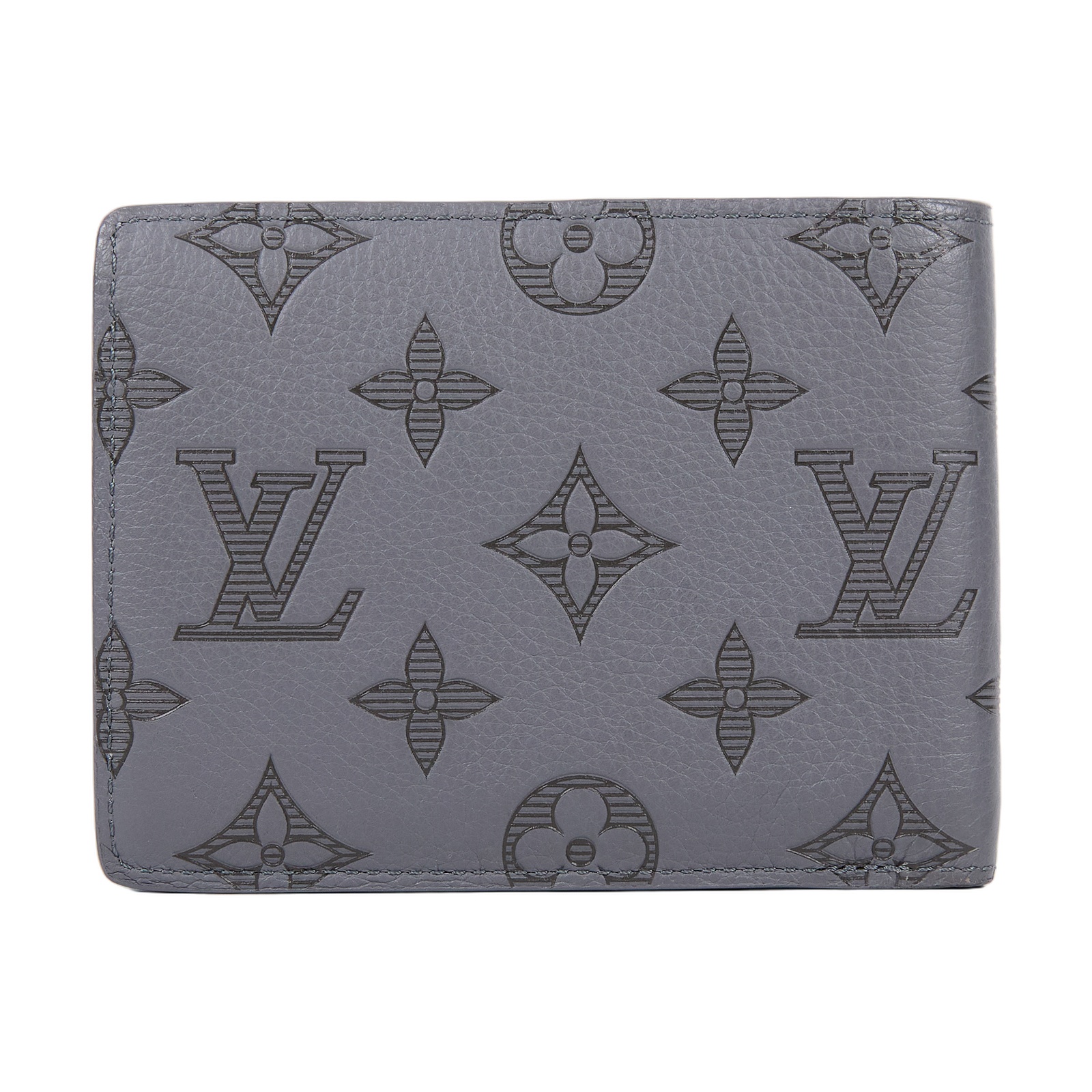 路易威登 LOUIS VUITTON Multiple 錢包 短夾 M81383 晶片款 灰牛皮壓花Multiple短夾 無附屬品