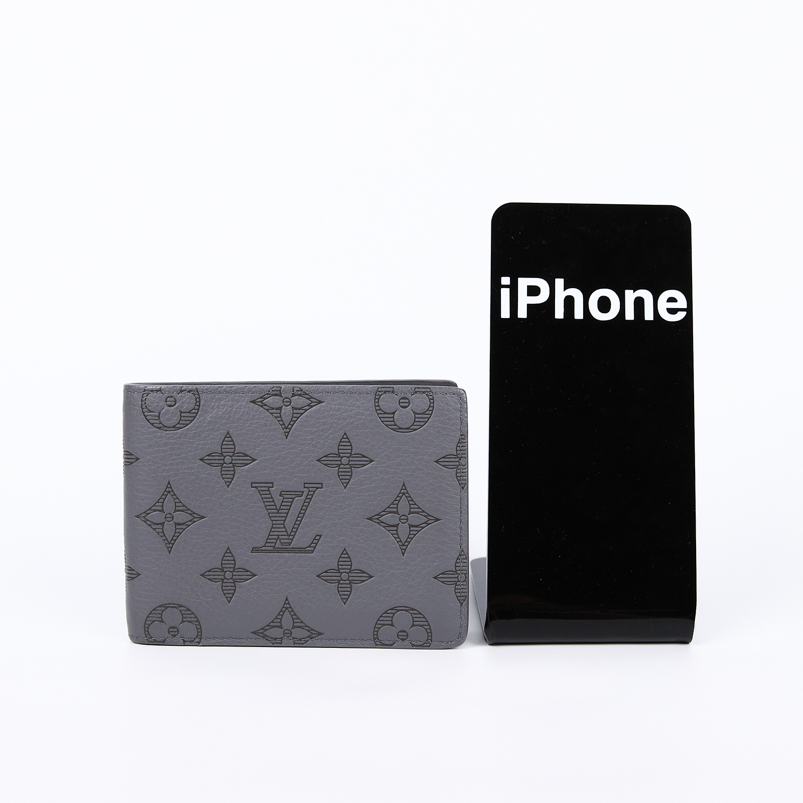 路易威登 LOUIS VUITTON Multiple 錢包 短夾 M81383 晶片款 灰牛皮壓花Multiple短夾 無附屬品