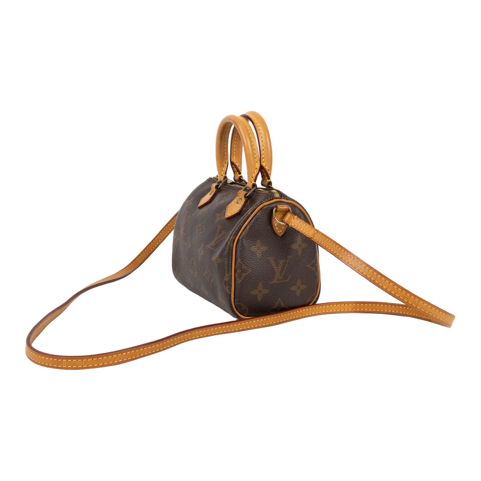 路易威登 LOUIS VUITTON Nano Speedy 經典帆布 手提 斜背 波士頓包 M61252 原花NANO SPEEDY 舊版 無附屬品