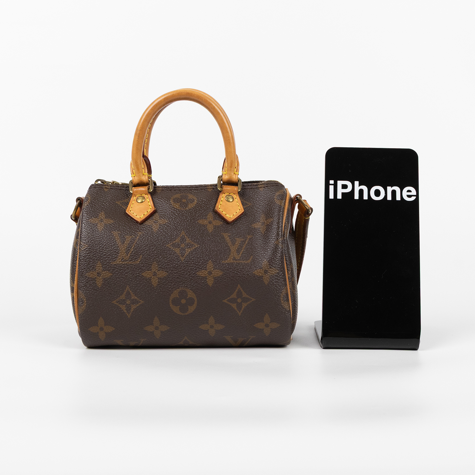 路易威登 LOUIS VUITTON Nano Speedy 經典帆布 手提 斜背 波士頓包 M61252 原花NANO SPEEDY 舊版 無附屬品