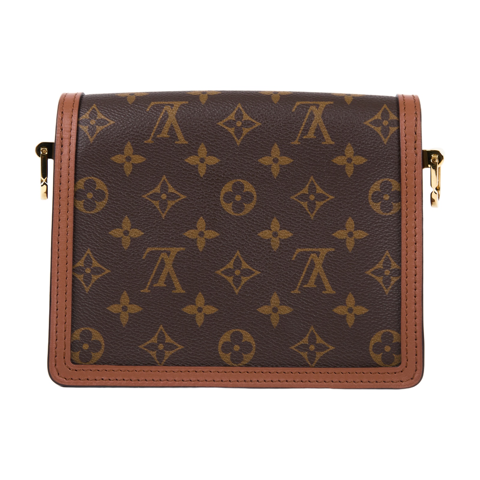 路易威登 LOUIS VUITTON Mini Dauphine 達芙妮 Reverse皮革飾邊 帆布肩背 斜背包 M45959 晶片款  背帶