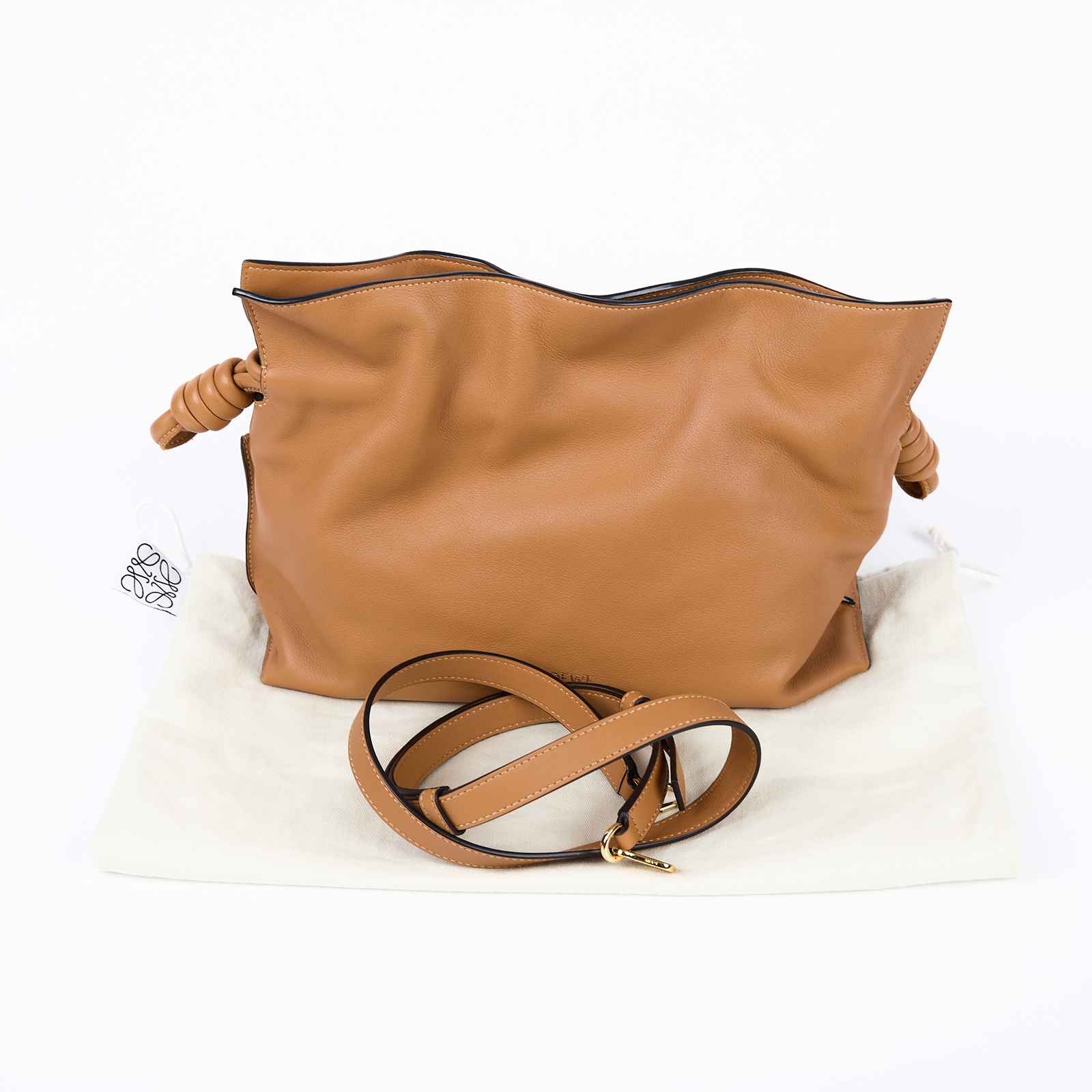 羅意威 LOEWE Flamenco Medium 中型 A411FC1XBF 焦糖FLAMENCO MEDIUM 防塵袋/背帶