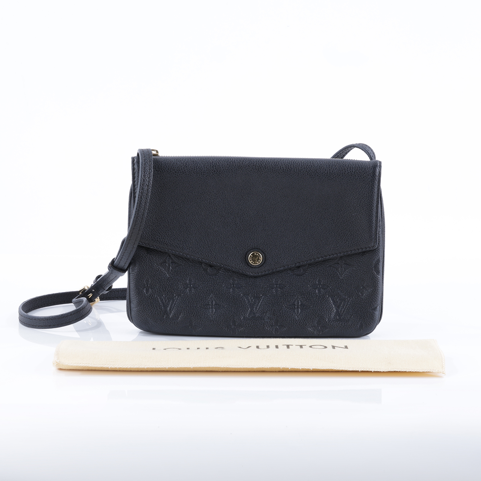 路易威登 LOUIS VUITTON Twice 肩背包 斜背包 M50258 黑壓紋TWICE肩背包 防塵袋