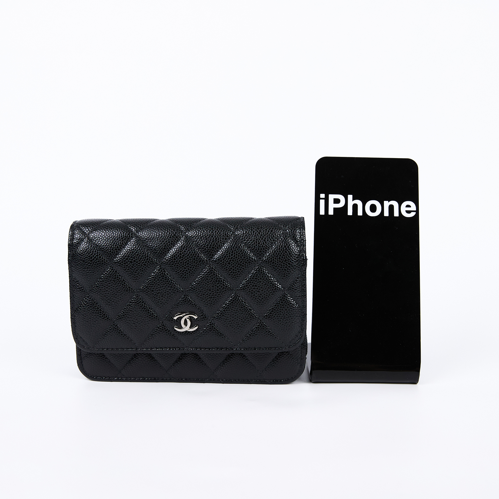 香奈兒 CHANEL WOC 斜背包 鏈條包 手機包 AP1649 B03847 30開黑銀荔枝WOC MINI 原廠盒子/防塵袋/保證卡/購買證明