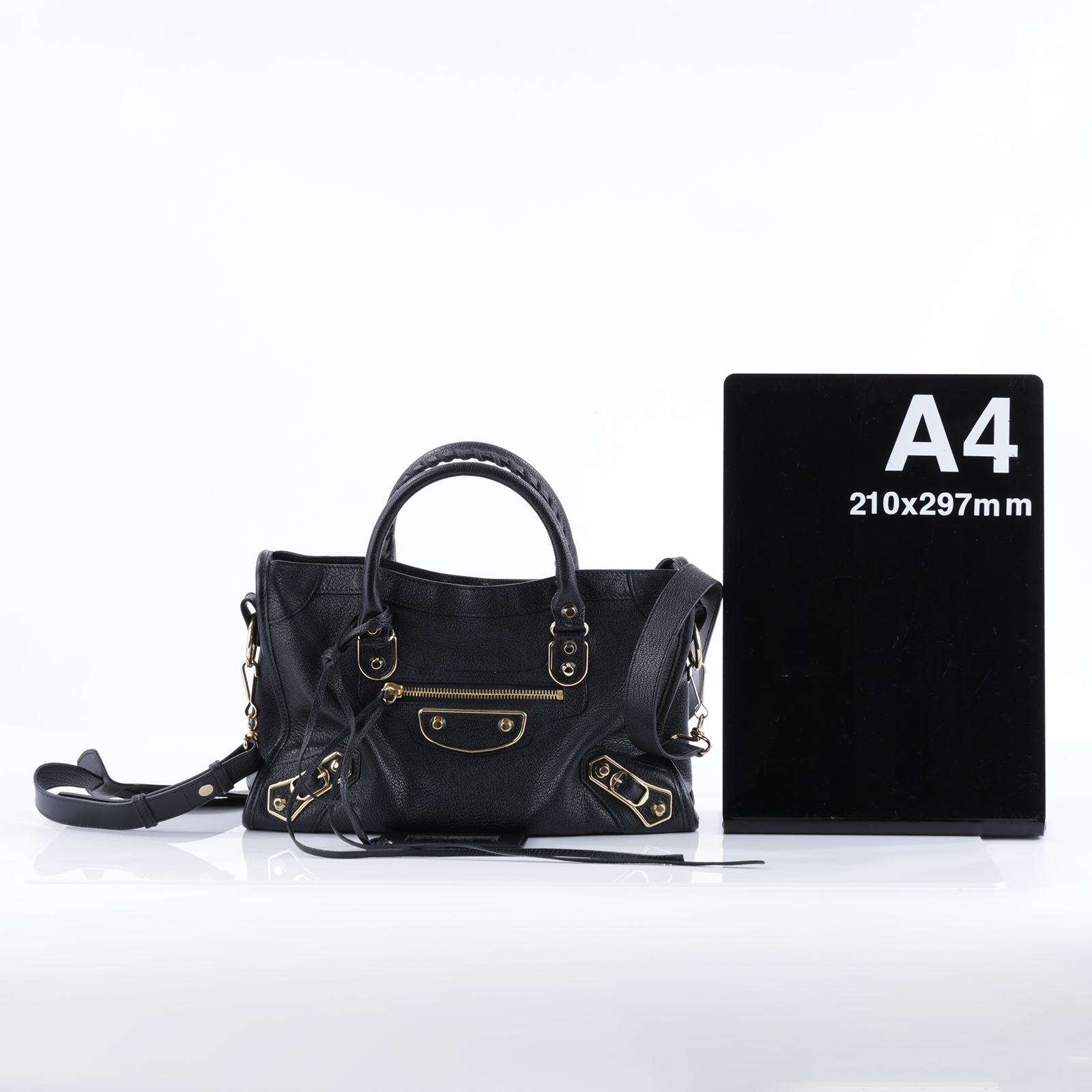 巴黎世家 BALENCIAGA Classic Metallic Edge City S 機車包 432831AQ41N  背帶/鏡子
