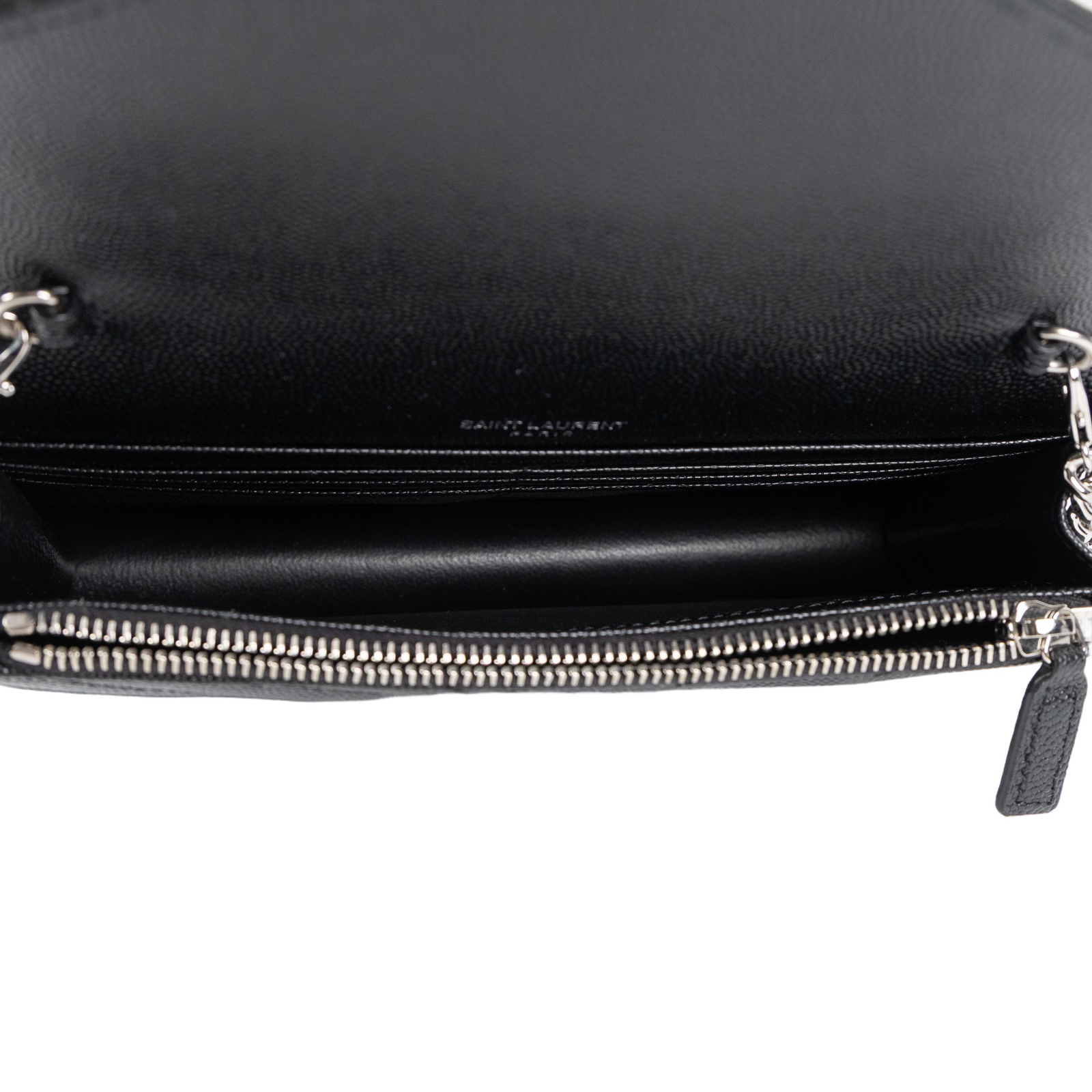 聖羅蘭 YSL SAINT LAURENT Cassandre 信封袋式 鏈條 錢包 銀色五金 742920BOW02  原廠盒子/防塵袋/背帶/收據