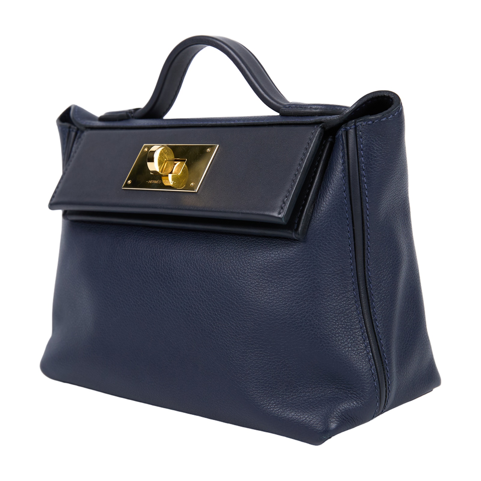 愛馬仕 Hermes 24/24 21 手提包 24/24/21 B HT 293 SU B刻 藍金24/24 MINI 背帶