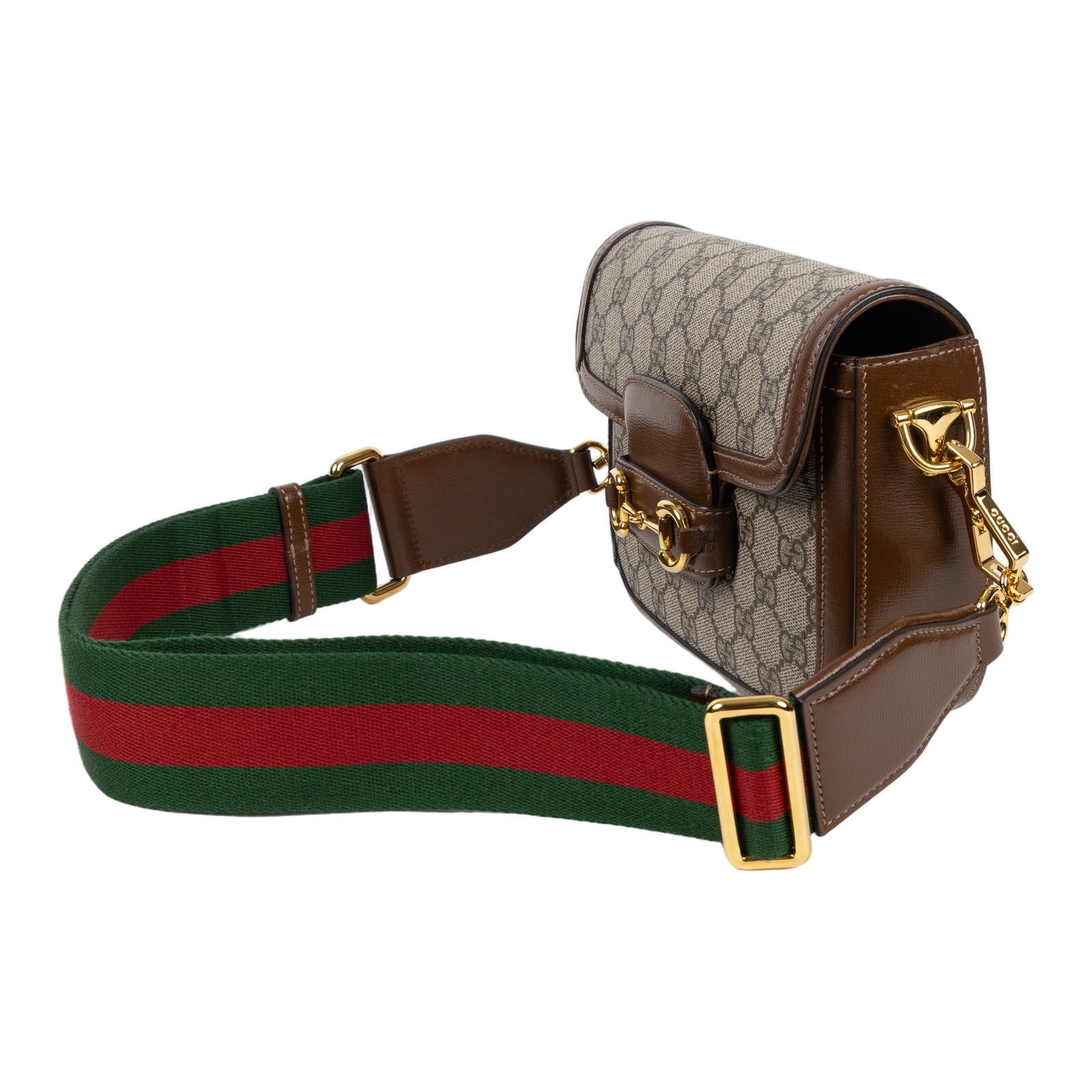 古馳 GUCCI Horsebit 1955 迷你 馬鞍包 658574 HUHHG 棕1955 MINI 原廠盒子/防塵袋/背帶2