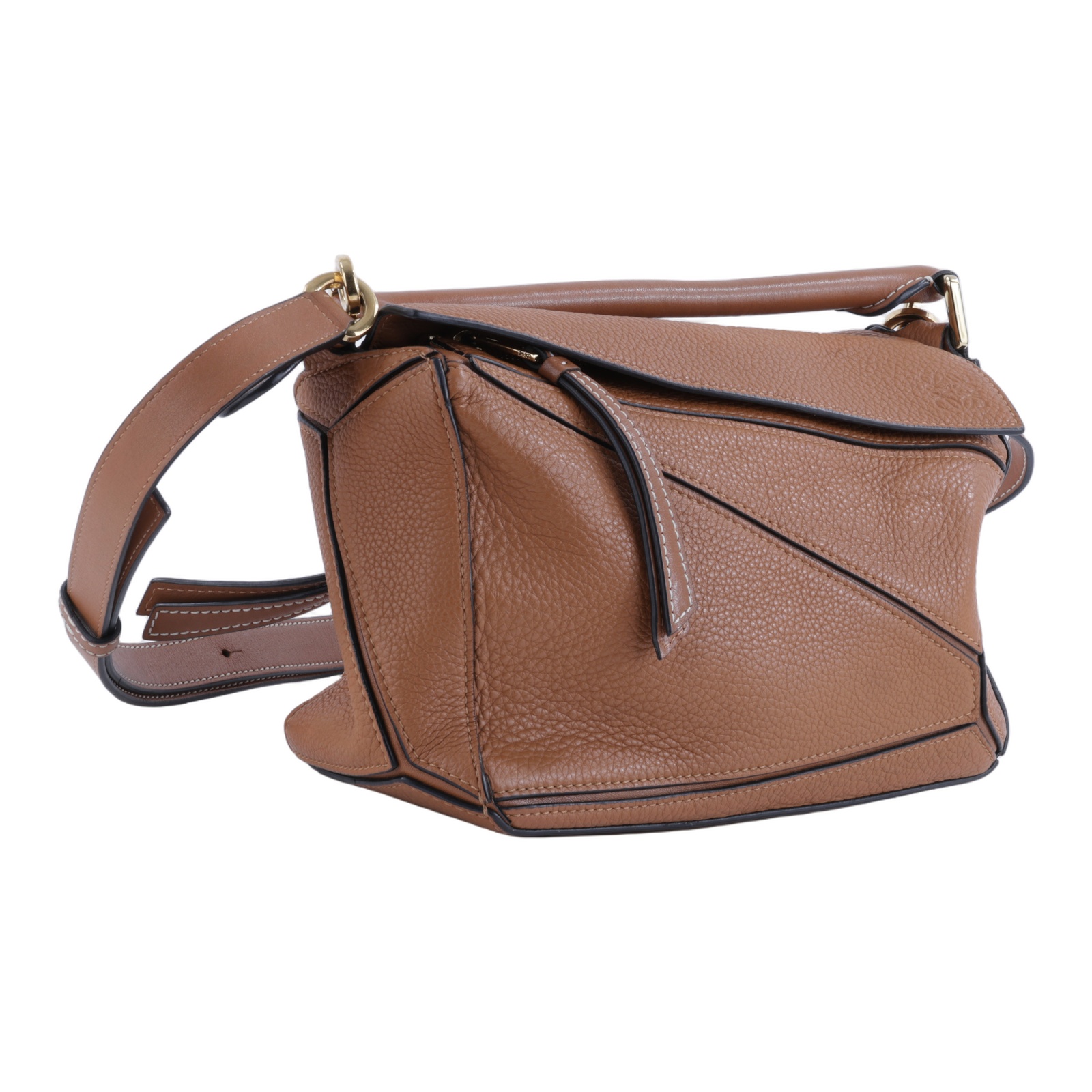 羅意威 LOEWE Small Puzzle bag 斜背包 A510S21X67 焦糖PUZZLE SMALL 背帶