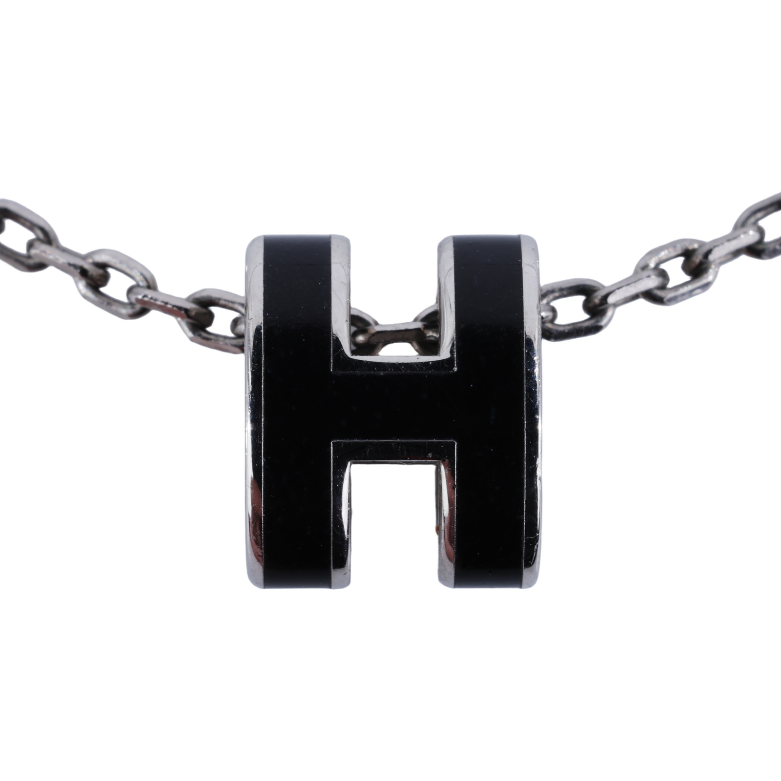 愛馬仕 Hermes Mini Pop H 墜飾 黑色 H147992FP03 ST 02 22 黑銀色POP H項鍊 無附屬品