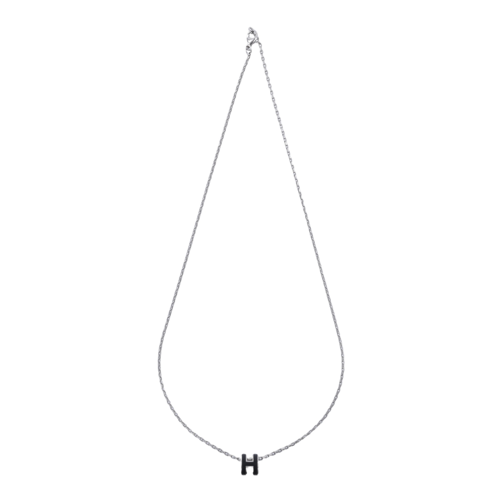 愛馬仕 Hermes Mini Pop H 墜飾 黑色 H147992FP03 ST 02 22 黑銀色POP H項鍊 無附屬品