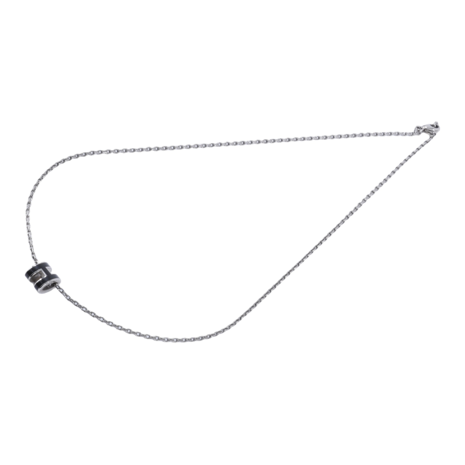 愛馬仕 Hermes Mini Pop H 墜飾 黑色 H147992FP03 ST 02 22 黑銀色POP H項鍊 無附屬品