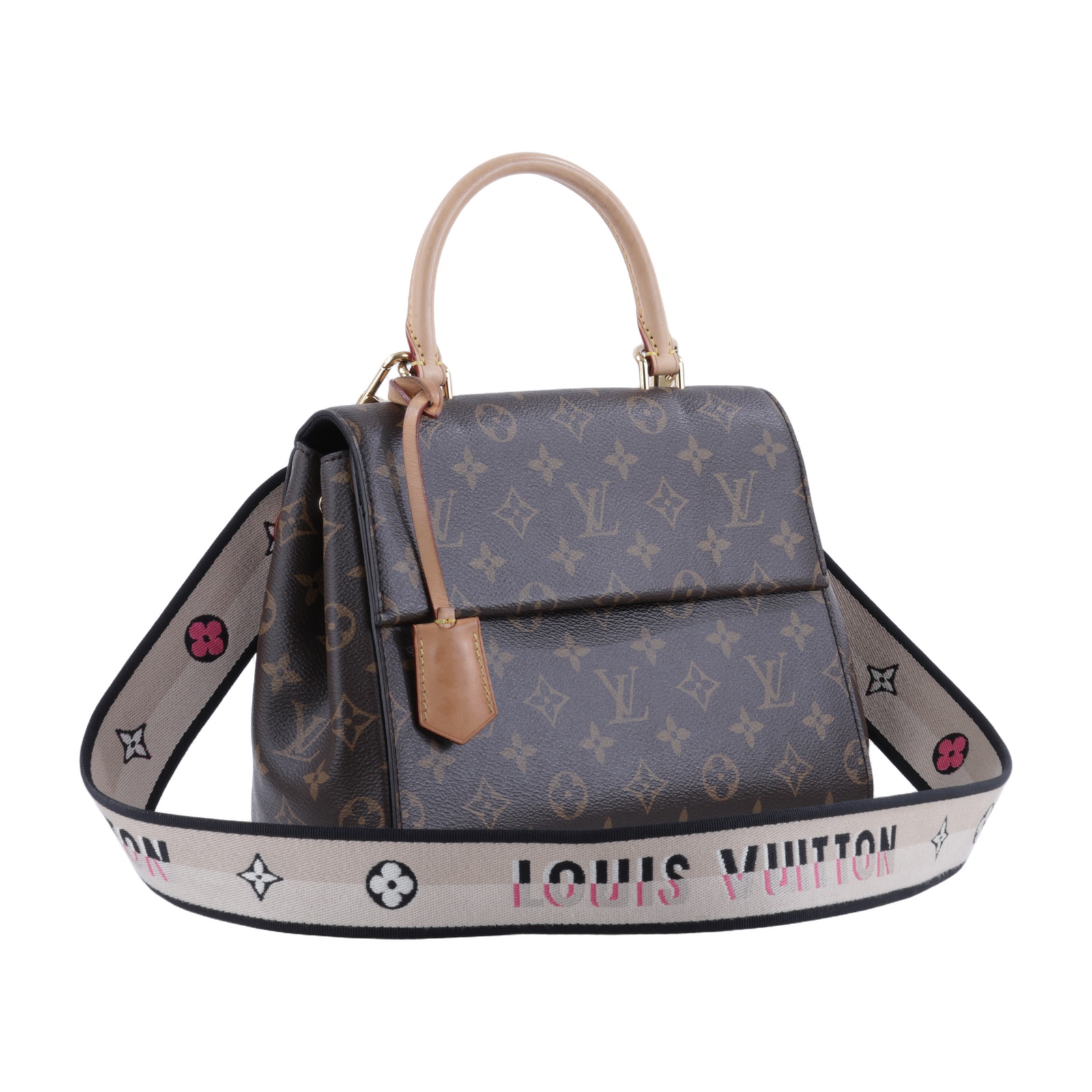 路易威登 LOUIS VUITTON Cluny BB 手提包 經典帆布 M46372 晶片款 原花CLUNY BB 背帶/吊牌