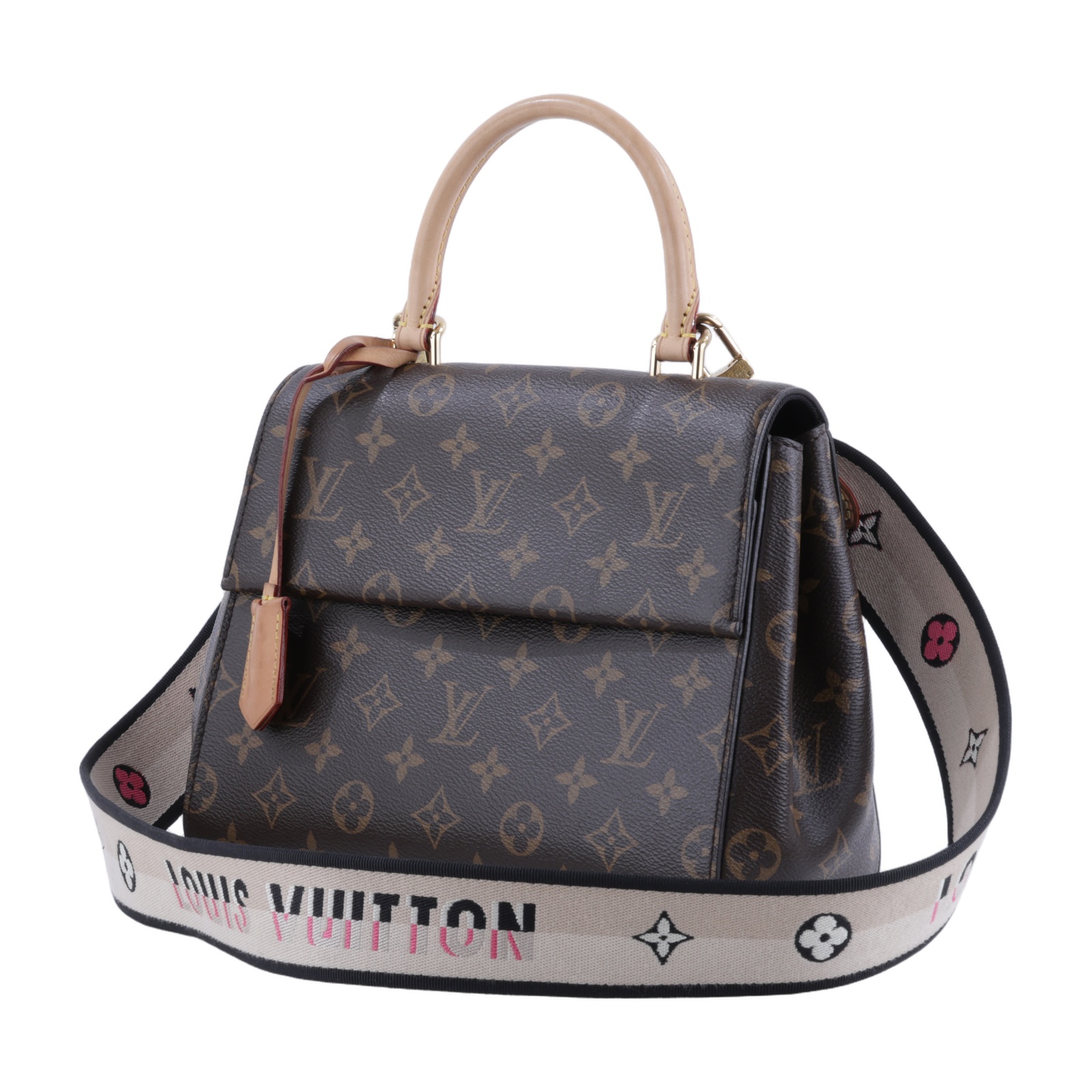 路易威登 LOUIS VUITTON Cluny BB 手提包 經典帆布 M46372 晶片款 原花CLUNY BB 背帶/吊牌