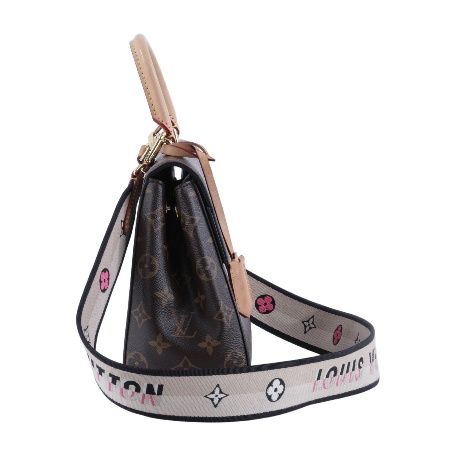 路易威登 LOUIS VUITTON Cluny BB 手提包 經典帆布 M46372 晶片款 原花CLUNY BB 背帶/吊牌