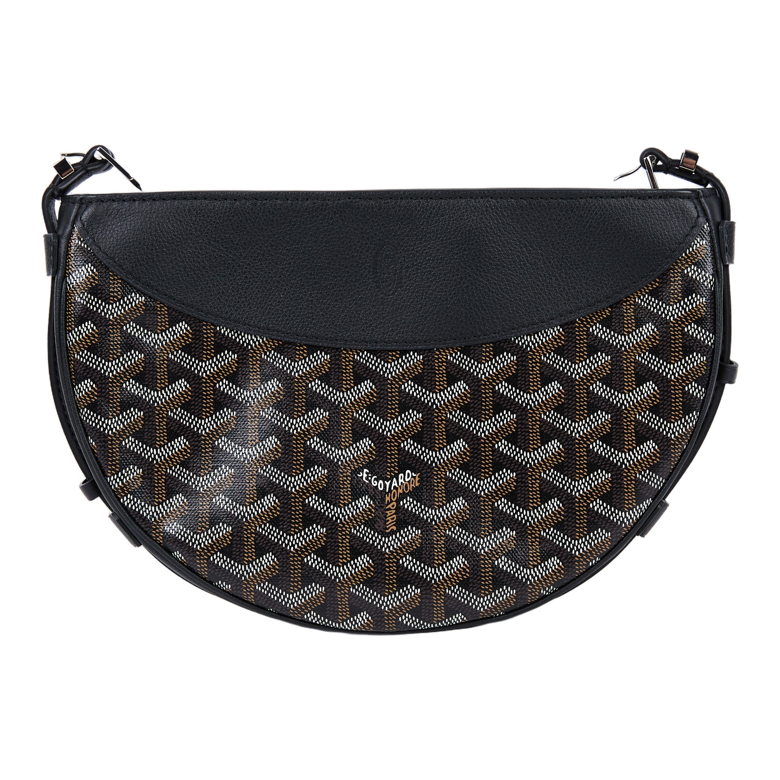 高雅德 GOYARD Goyard Hirondelle PM 半月斜背包 HIRONDPMLTY 黑Hirondelle半月單肩包 背帶
