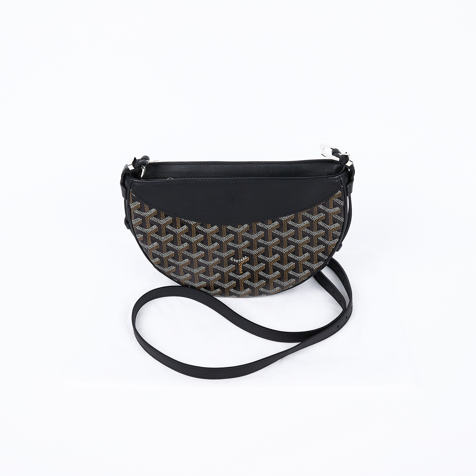 高雅德 GOYARD Goyard Hirondelle PM 半月斜背包 HIRONDPMLTY 黑Hirondelle半月單肩包 背帶