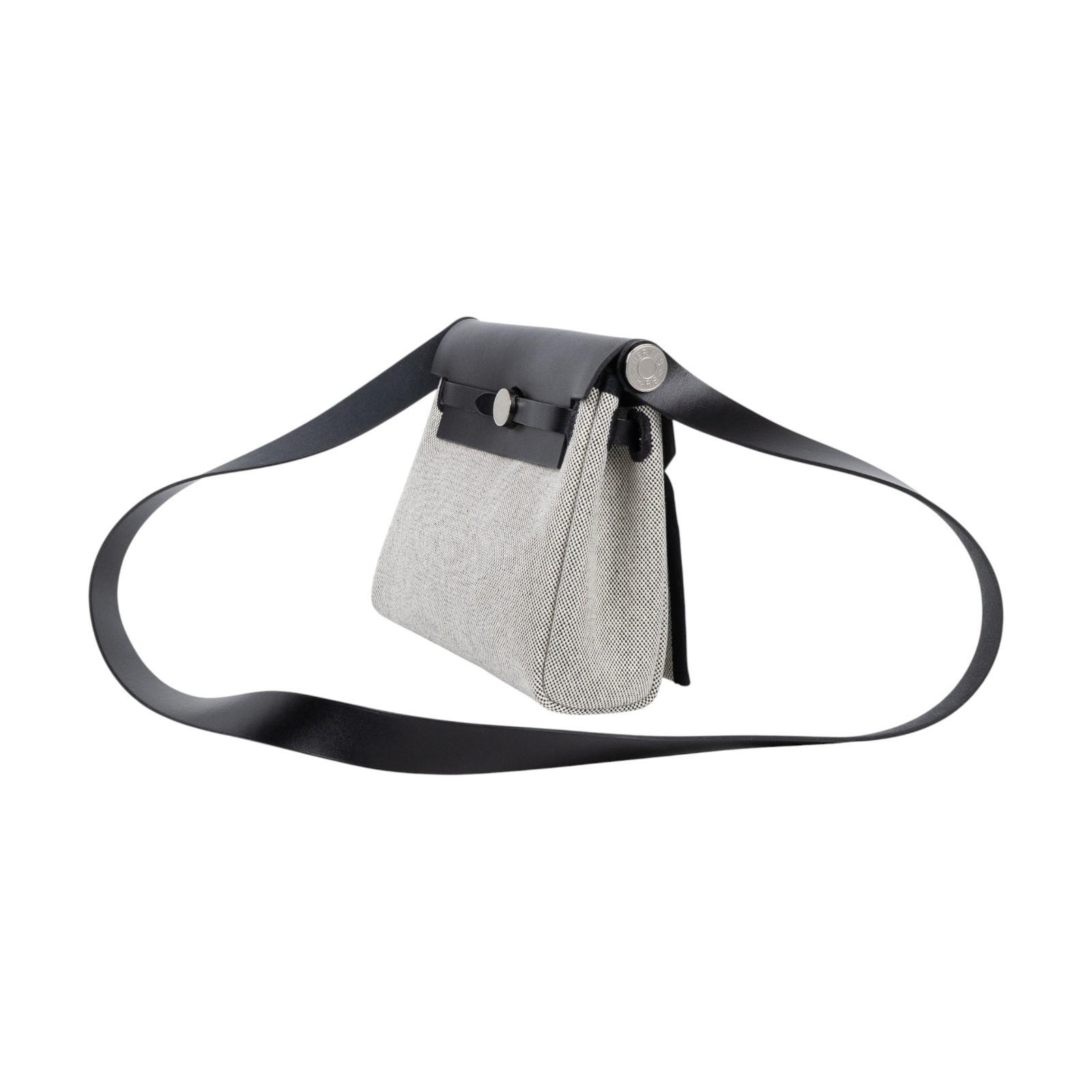 愛馬仕 Hermes Herbag Zip 20 銀色五金 米白 米色 黑色 H085414CKAF /K AA 006 ZA  原廠盒子/防塵袋/背帶/購買證明