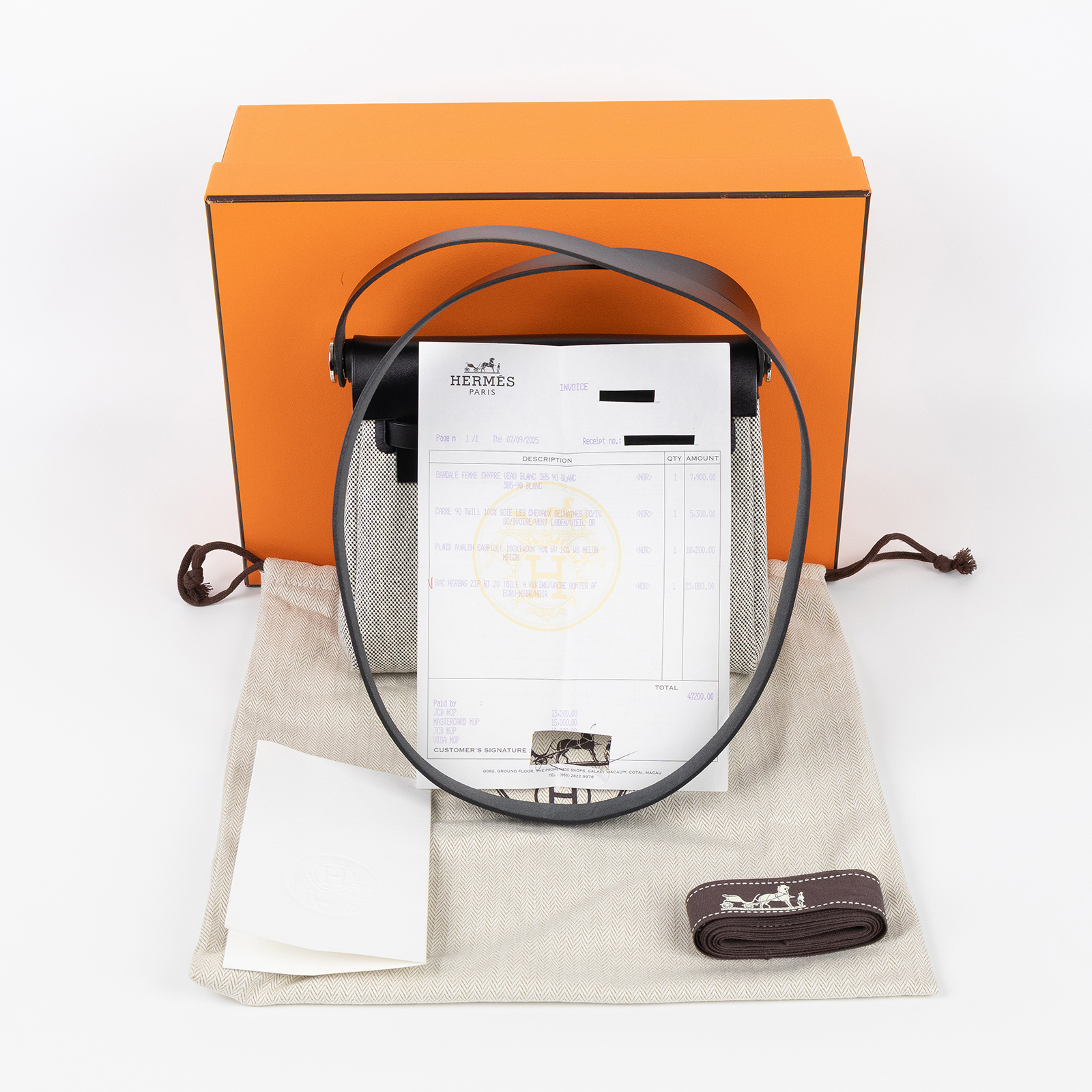 愛馬仕 Hermes Herbag Zip 20 銀色五金 米白 米色 黑色 H085414CKAF /K AA 006 ZA  原廠盒子/防塵袋/背帶/購買證明