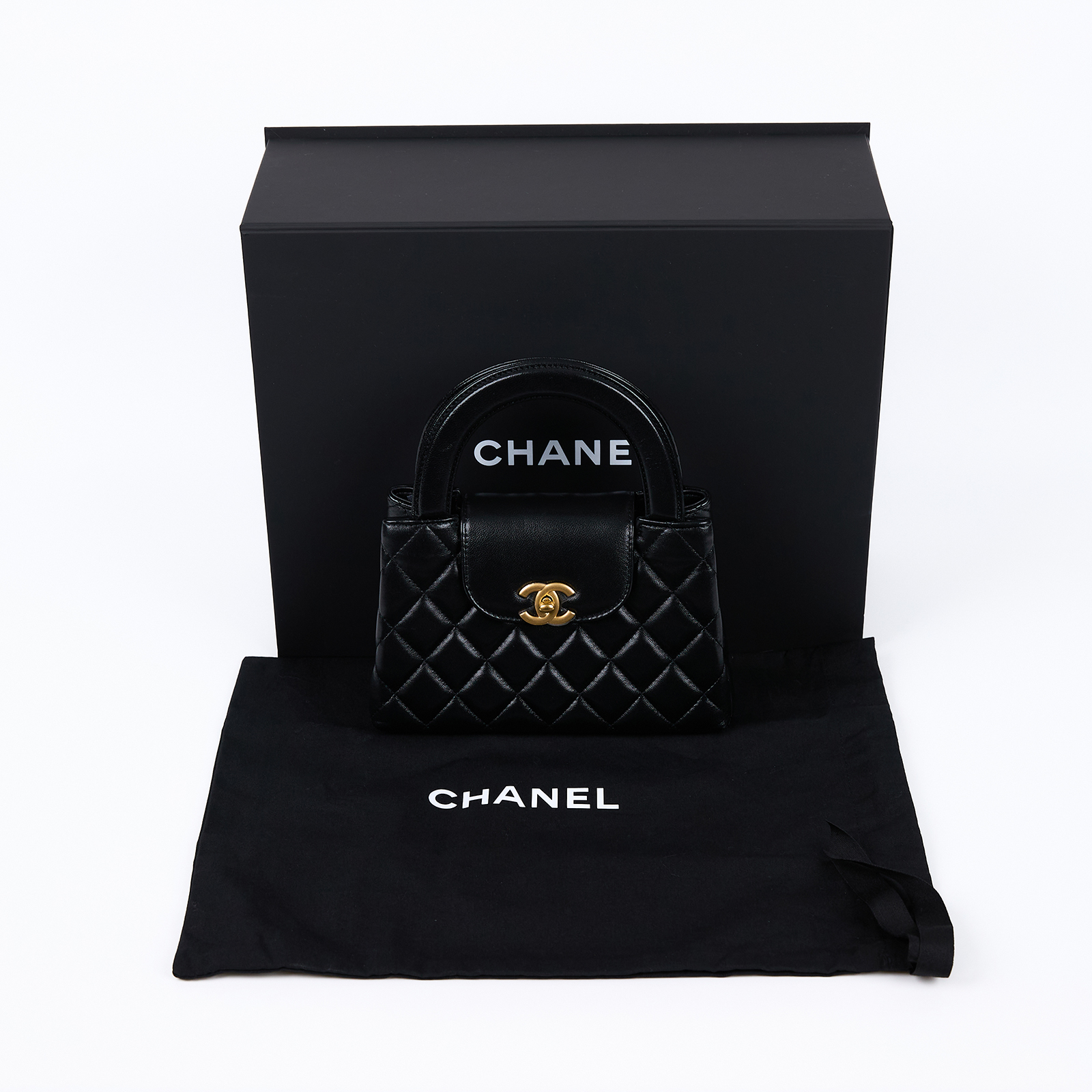 香奈兒 CHANEL Kelly Nano 手提 斜背包 AS4416 晶片款 黑金羊KELLY NANO 原廠盒子/防塵袋